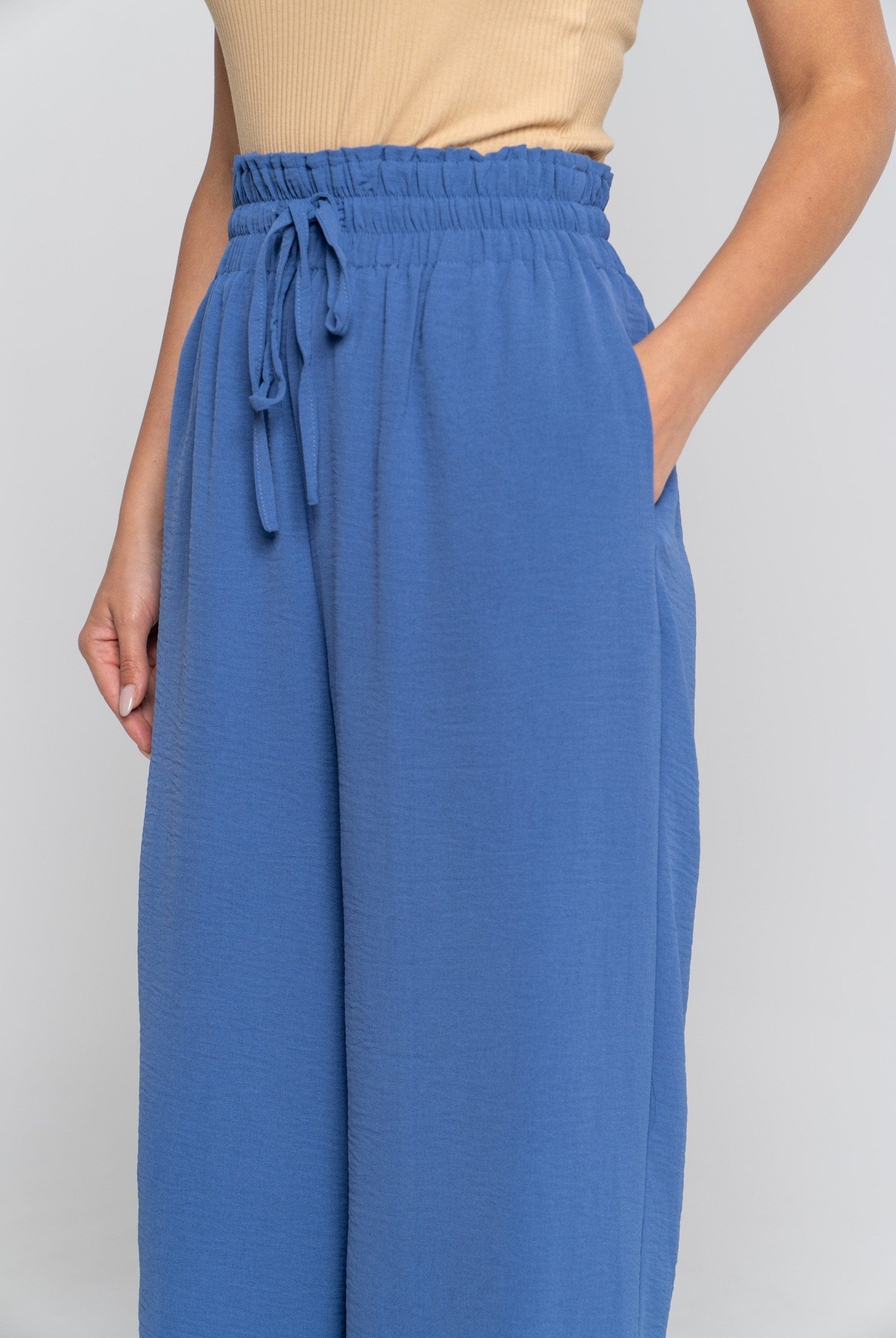 ميكا سروال 3/4 بخصر مطاطي برباط