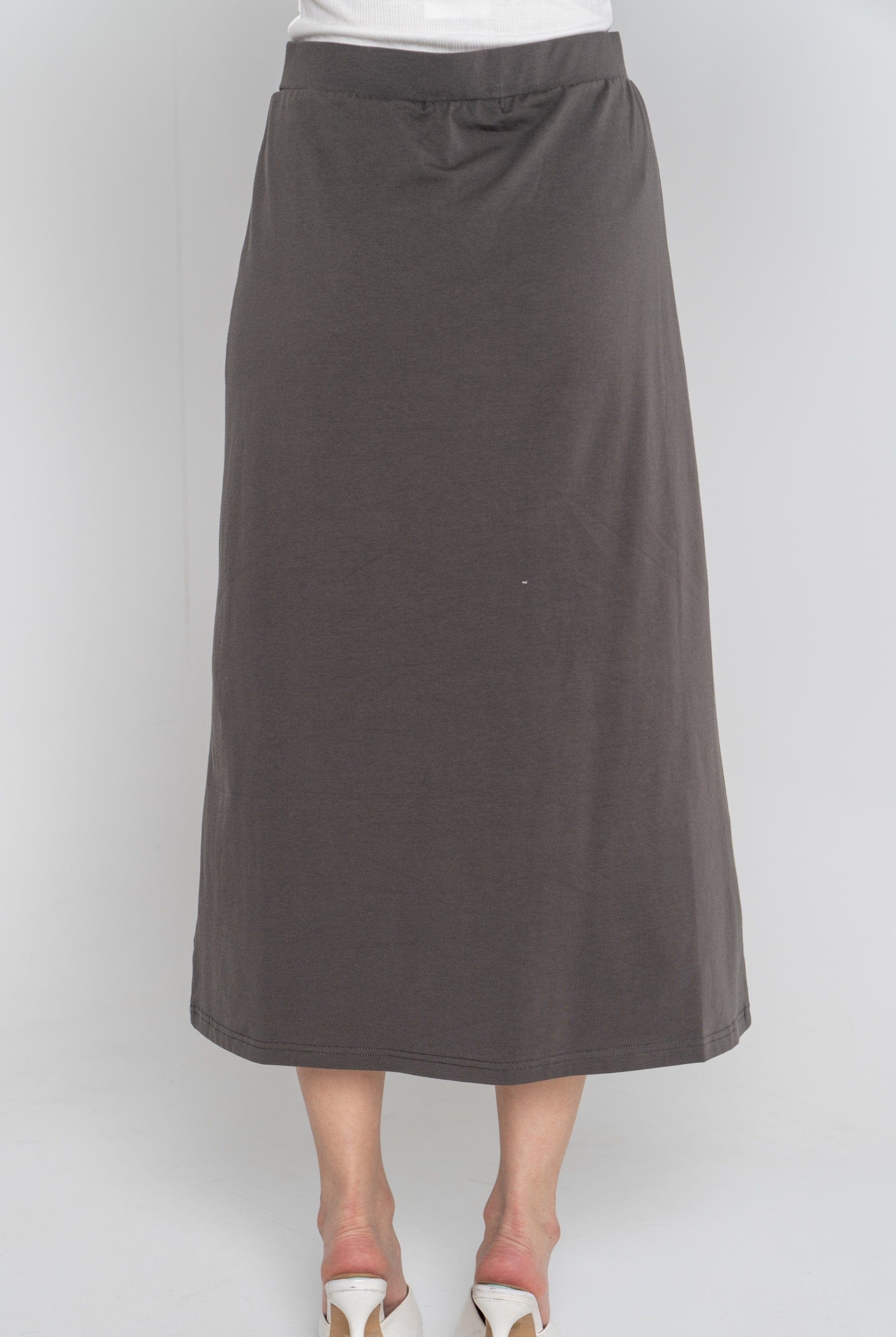 ميكا تنورة ميدي سادة نسائية بخصر مطاطي