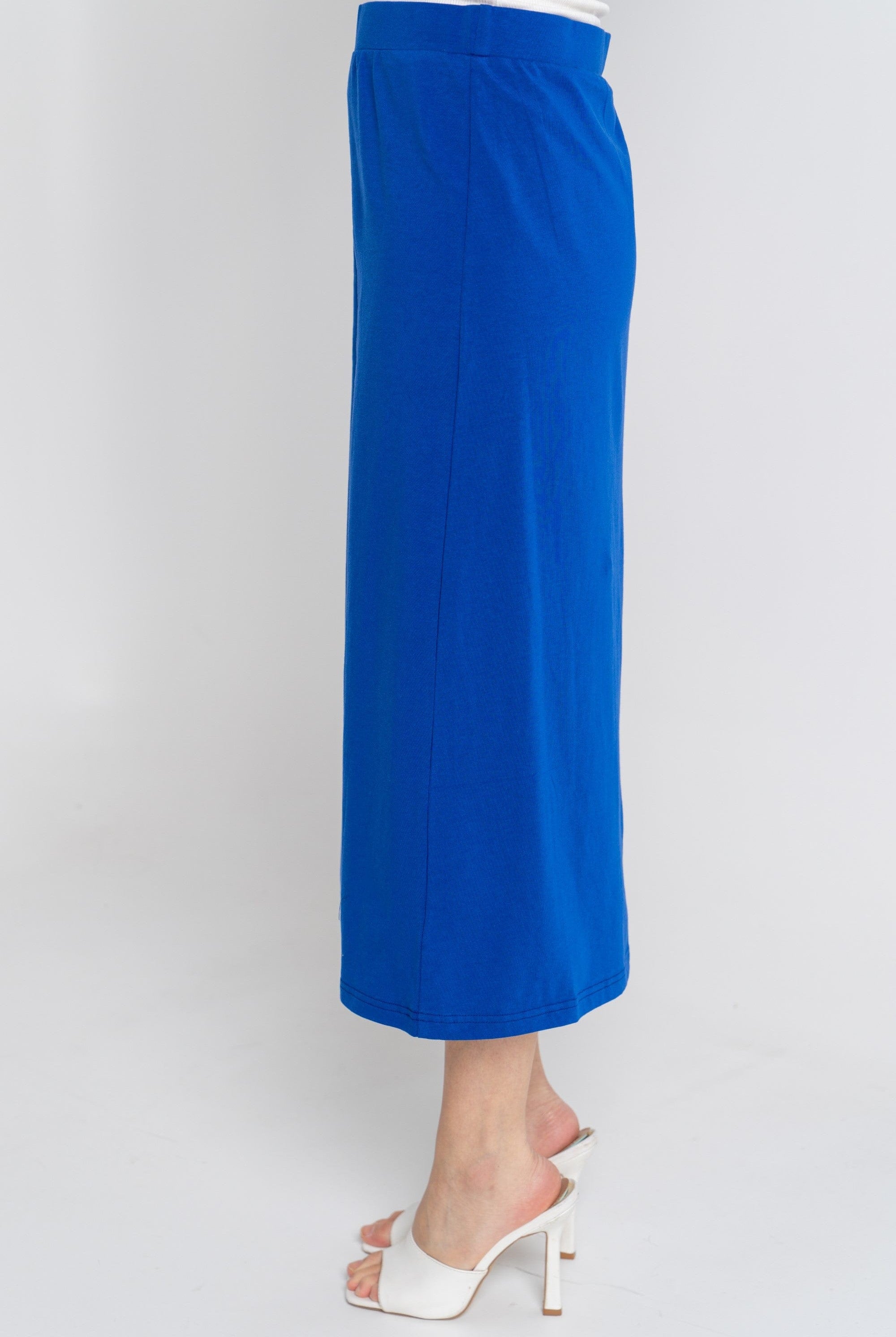 ميكا تنورة ميدي سادة نسائية بخصر مطاطي