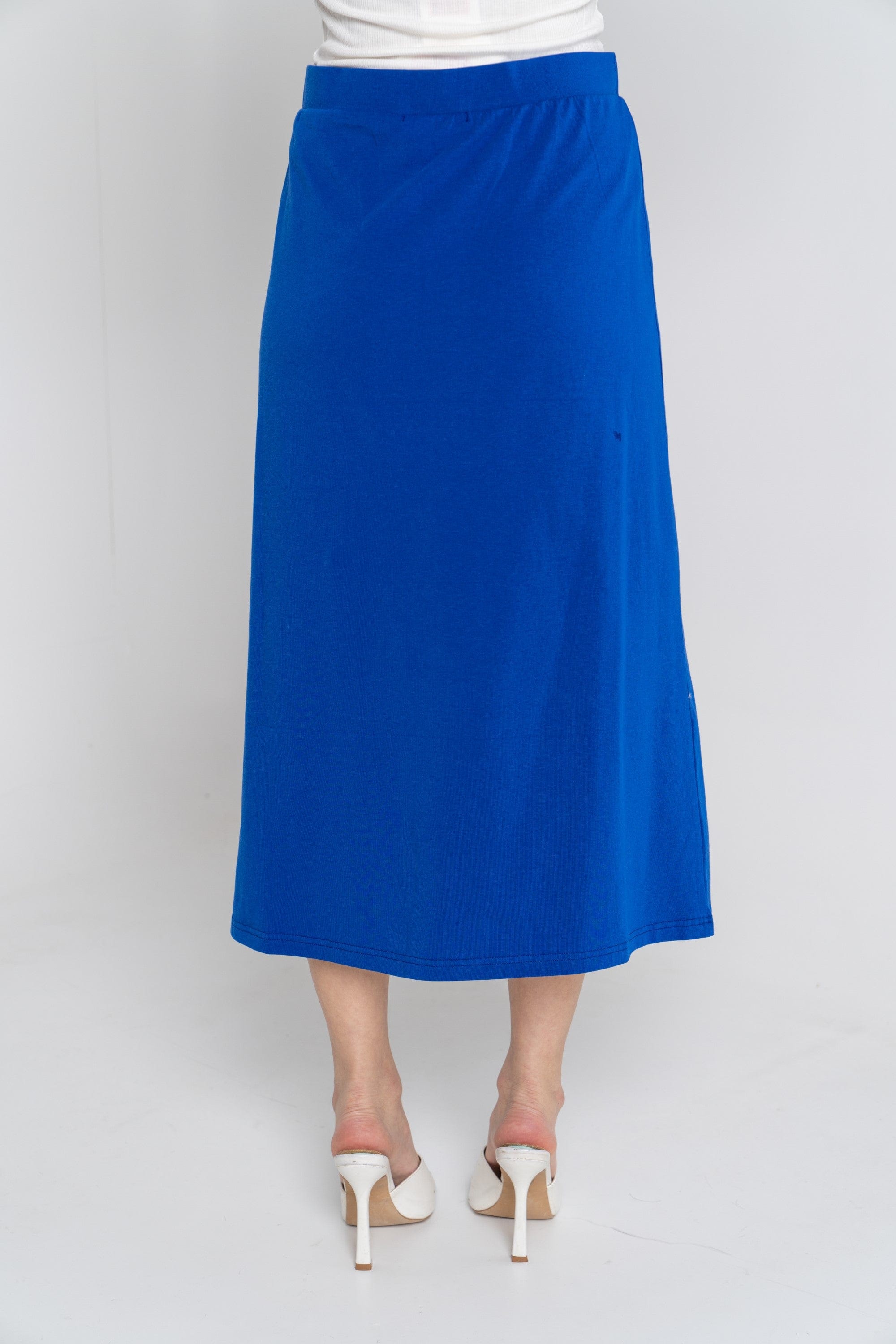 ميكا تنورة ميدي سادة نسائية بخصر مطاطي