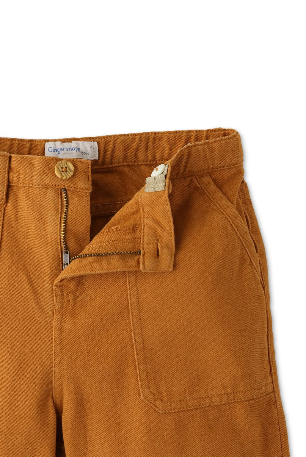 جينجرسنابس بنطال ولادي سادة ببجيوب أمامية بني