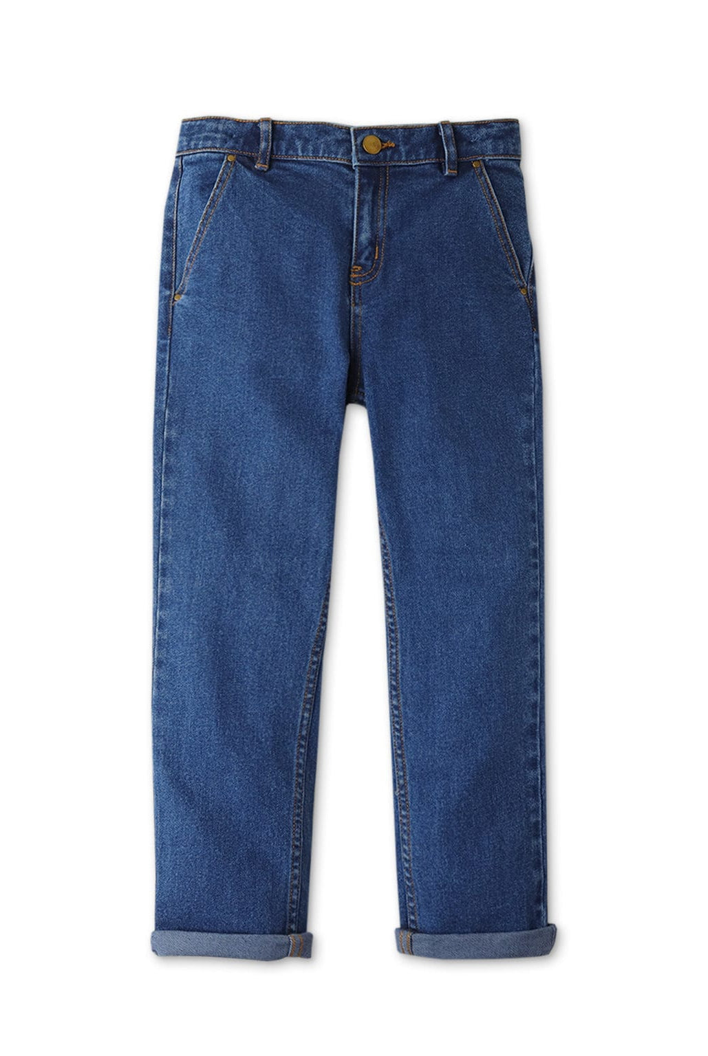 جينجرسنابس بنطال ولادي جينز سادة أزرق