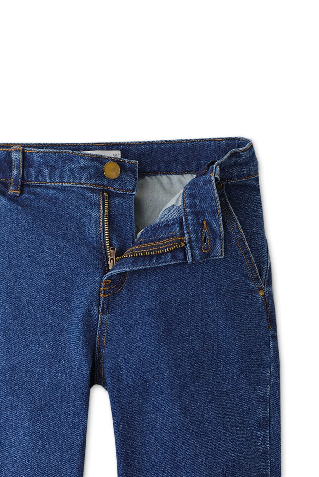 جينجرسنابس بنطال ولادي جينز سادة أزرق