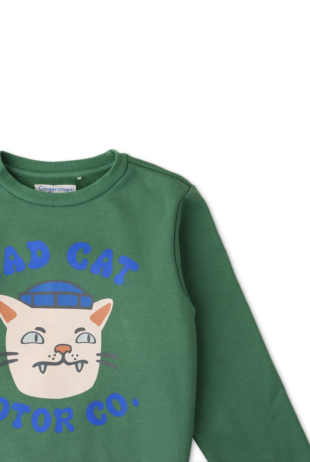 جينجرسنابس سويتشيرت ولادي بطبعة قط أخضر