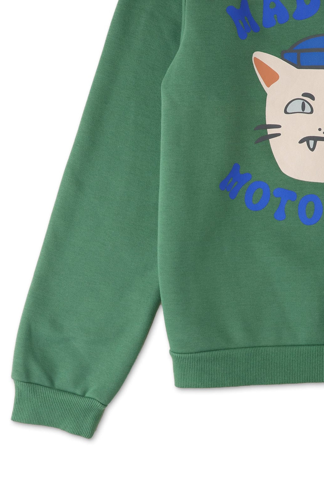 جينجرسنابس سويتشيرت ولادي بطبعة قط أخضر