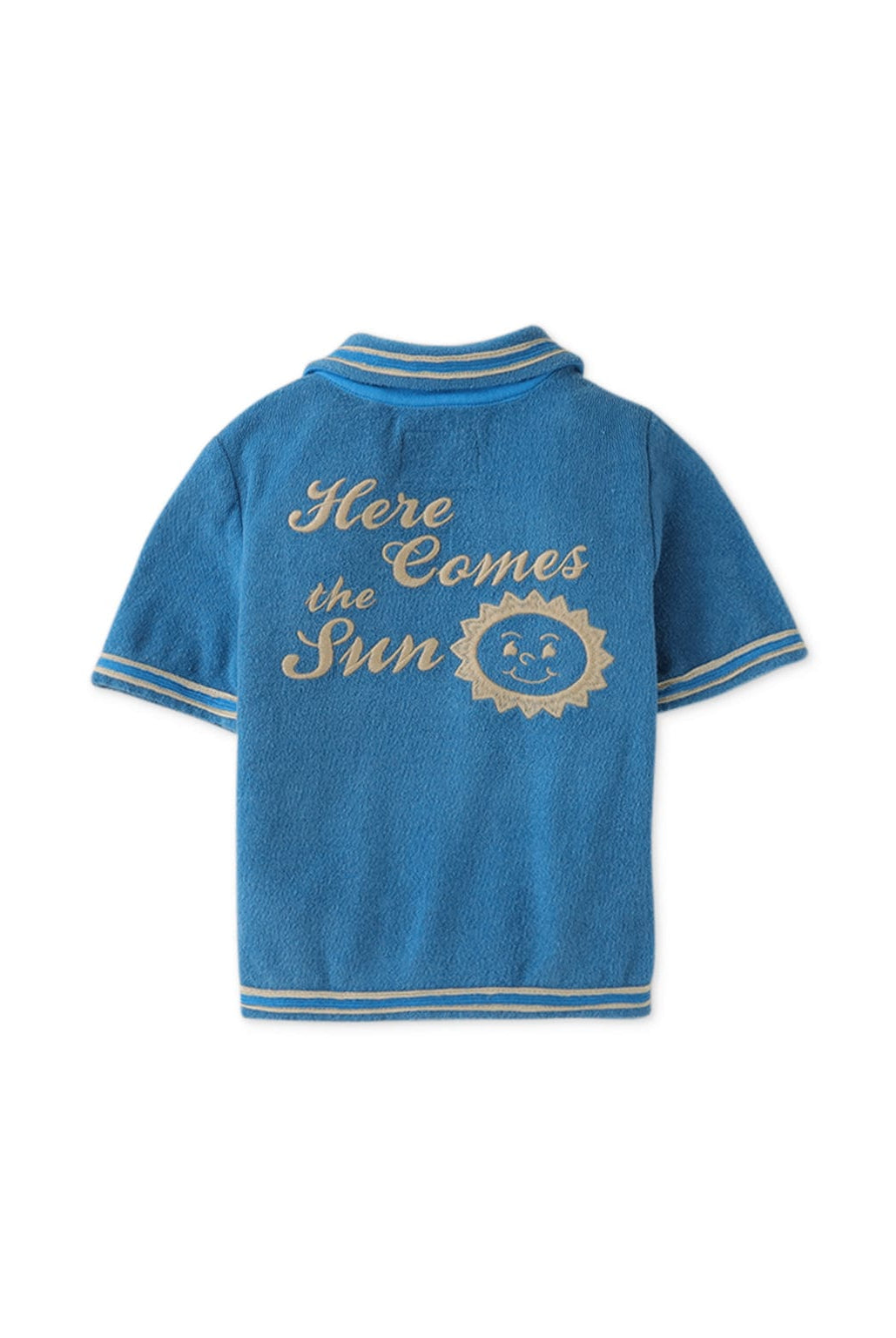 جينجرسنابس قميص بولو منسوج للأولاد حديثي الولادة نص كم بجيب أمامي أزرق