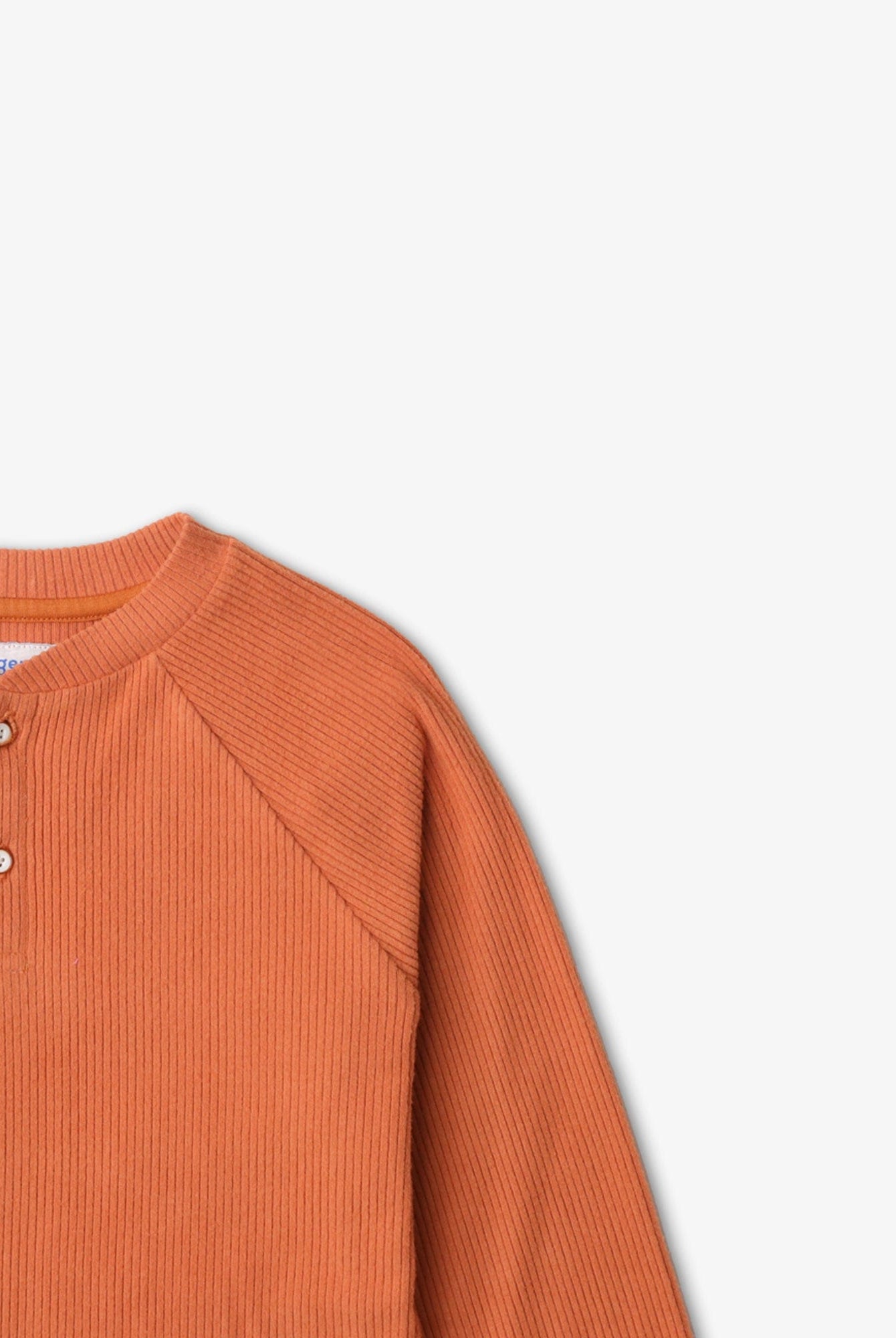 جينجرسنابس تي شيرت ولادي مضلع بأكمام طويلة بني