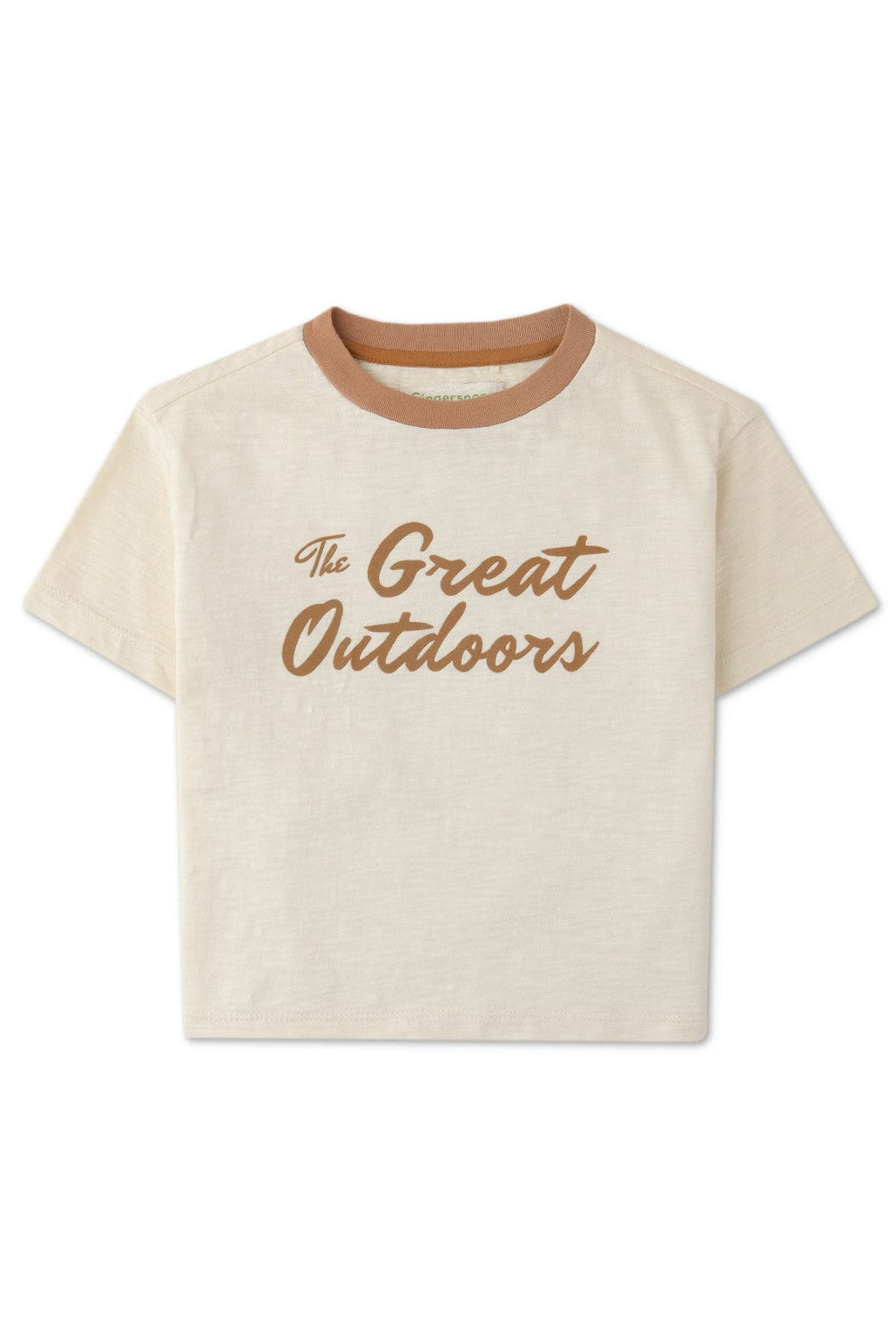 جينجرسنابس تيشيرت نص كم بطبعة أمامية ولادي أوف وايت