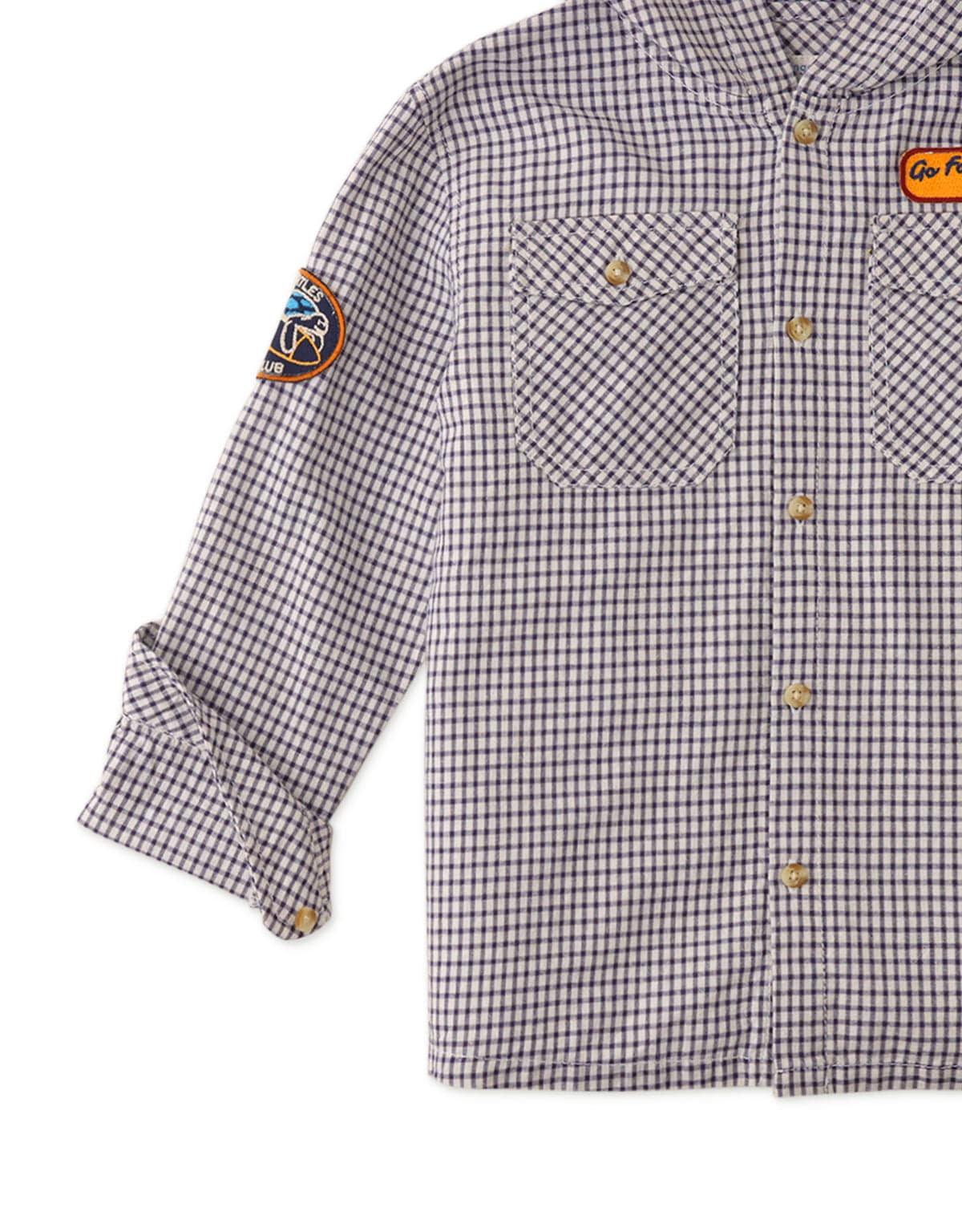 جينجرسنابس قميص ولادي منقوش كم طويل بجيوب أمامية متعدد الألوان