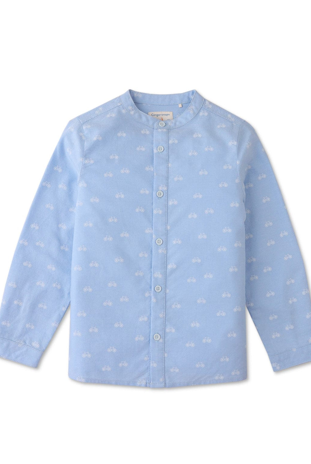 جينجرسنابس قميص ولادي بنقشة سحاب كم طويل أزرق