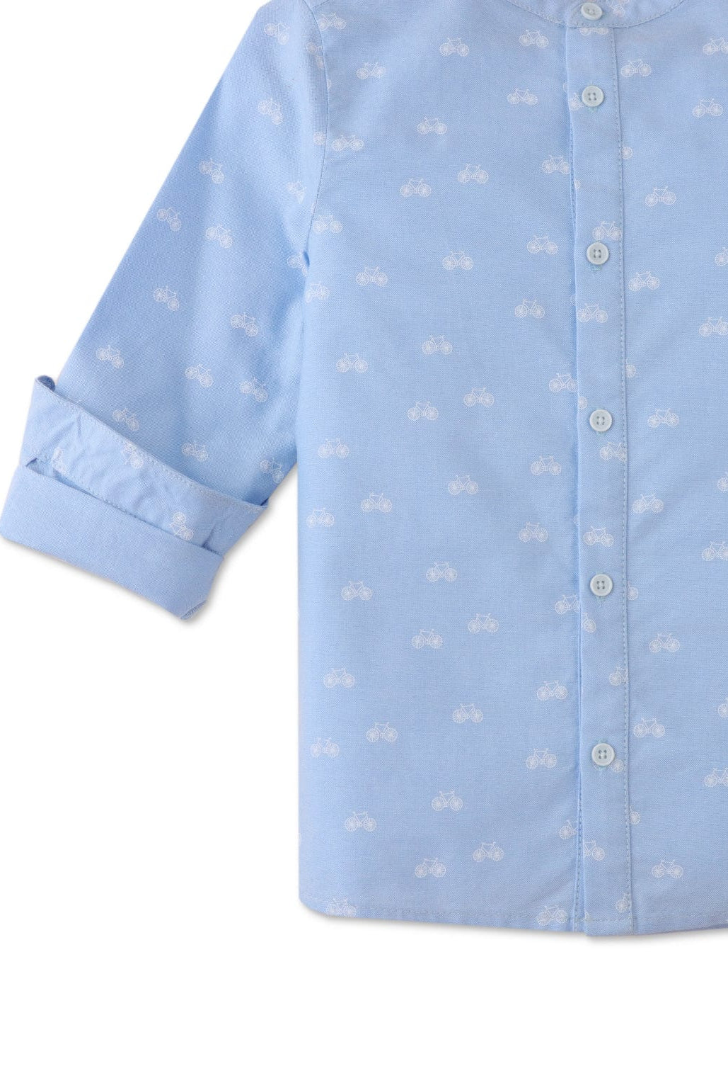 جينجرسنابس قميص ولادي بنقشة سحاب كم طويل أزرق