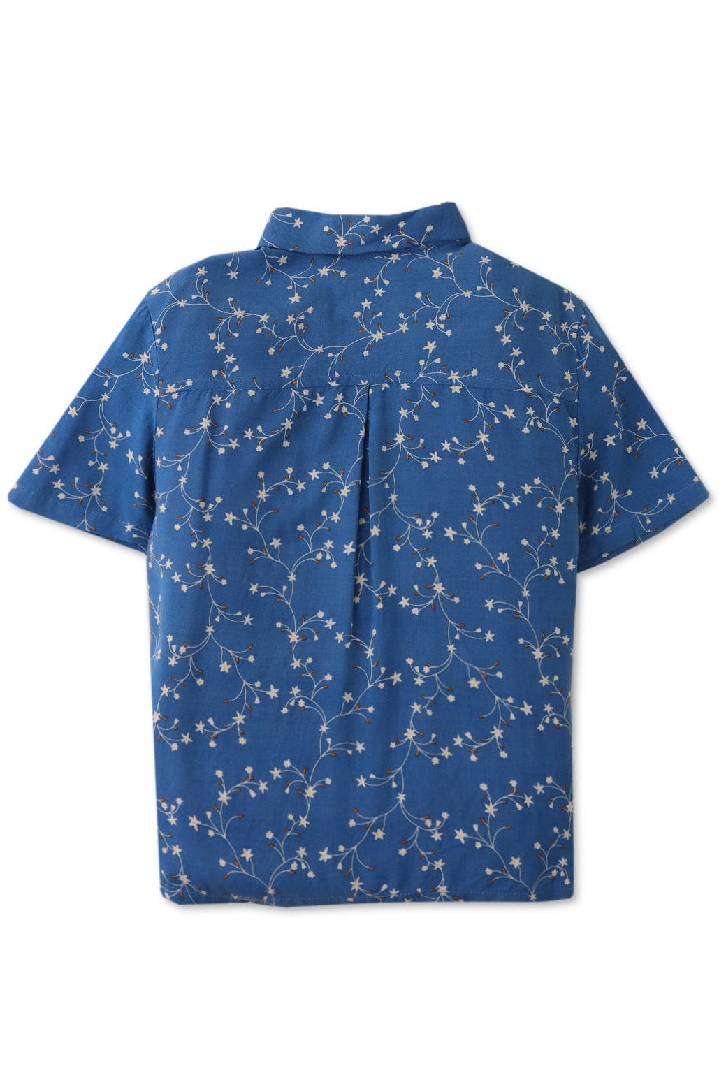 جينجرسنابس قميص ولادي موردة بأزرار أمامية نص كم أزرق