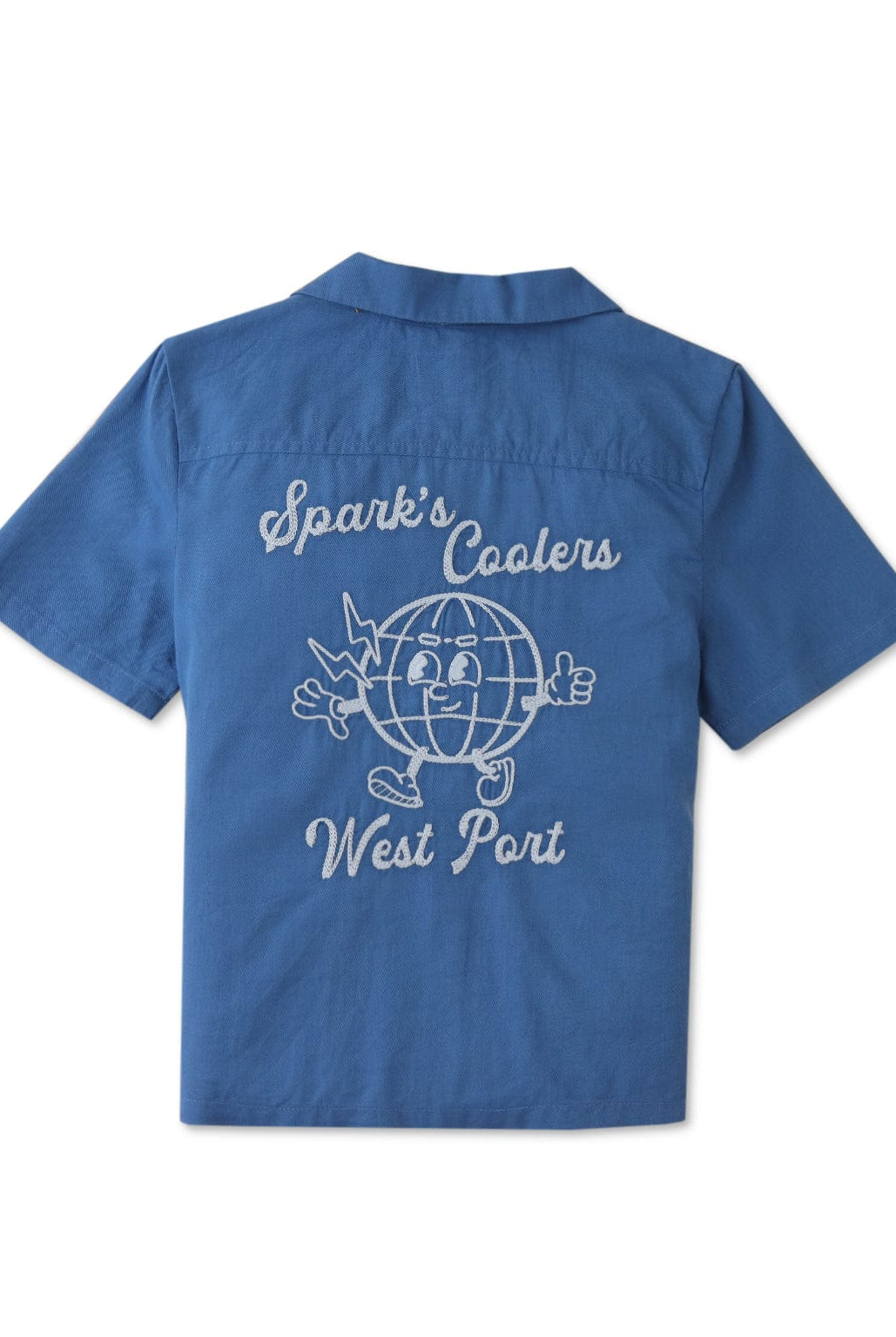 جينجرسنابس قميص ولادي سادة بجيب أمامي نص كم أزرق