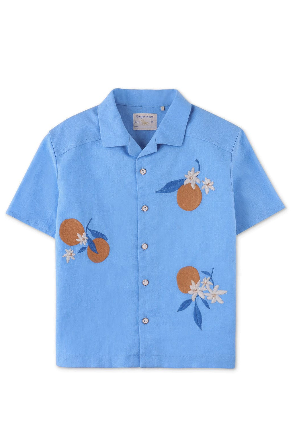 جينجرسنابس قميص بولو ولادي نص كم مطرز بأزرار أمامية