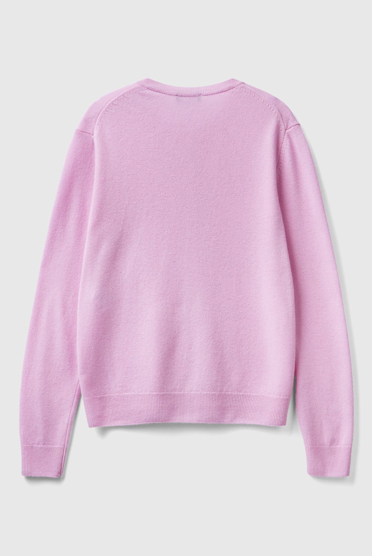 يونايتد كولورز اوف بينيتون كارديجان بياقة دائرية باللون الكريمي من صوف ميرينو الخالص نسائي