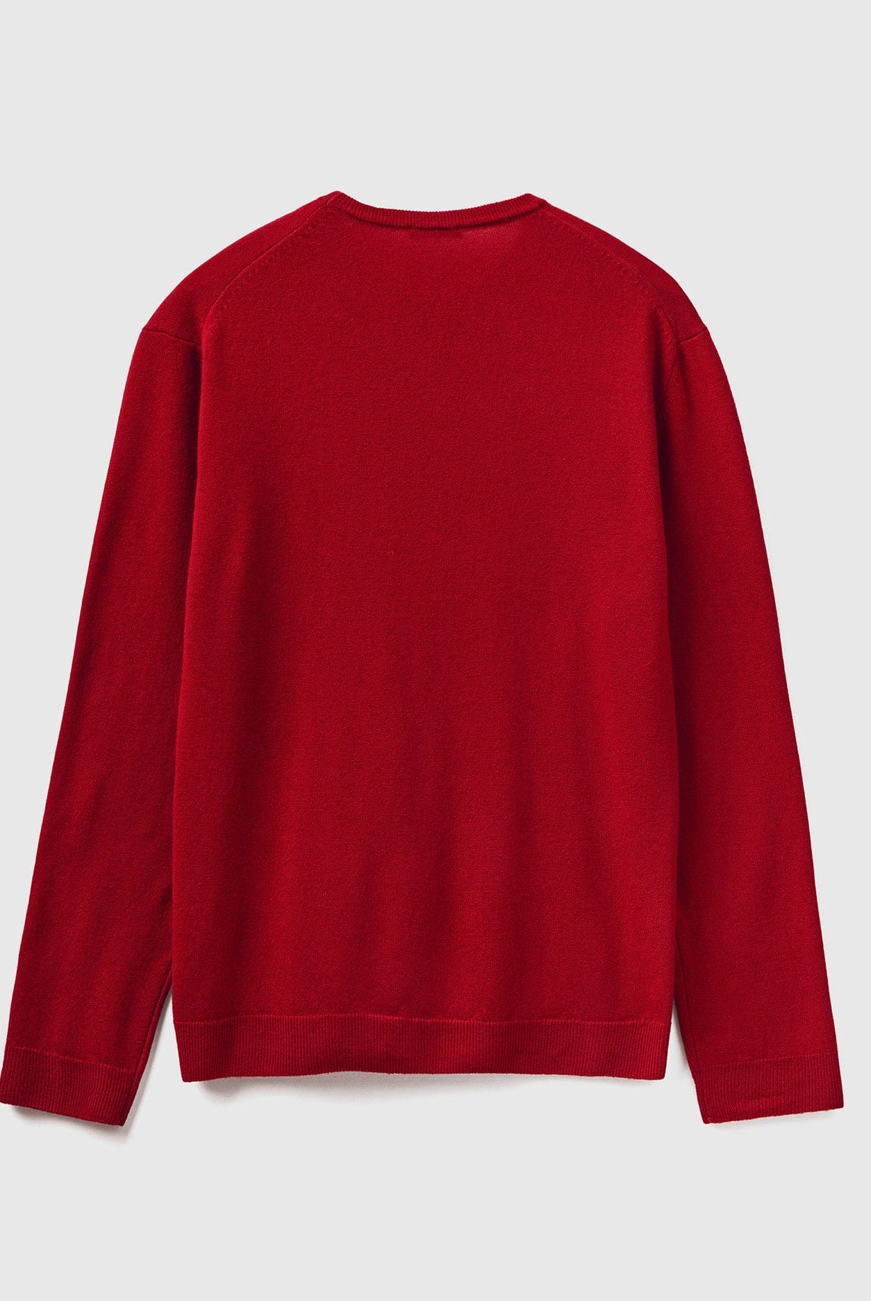 يونايتد كولورز اوف بينيتون بلوفر برقبة دائرية بلون بورجوندي من صوف ميرينو الخالص رجالي