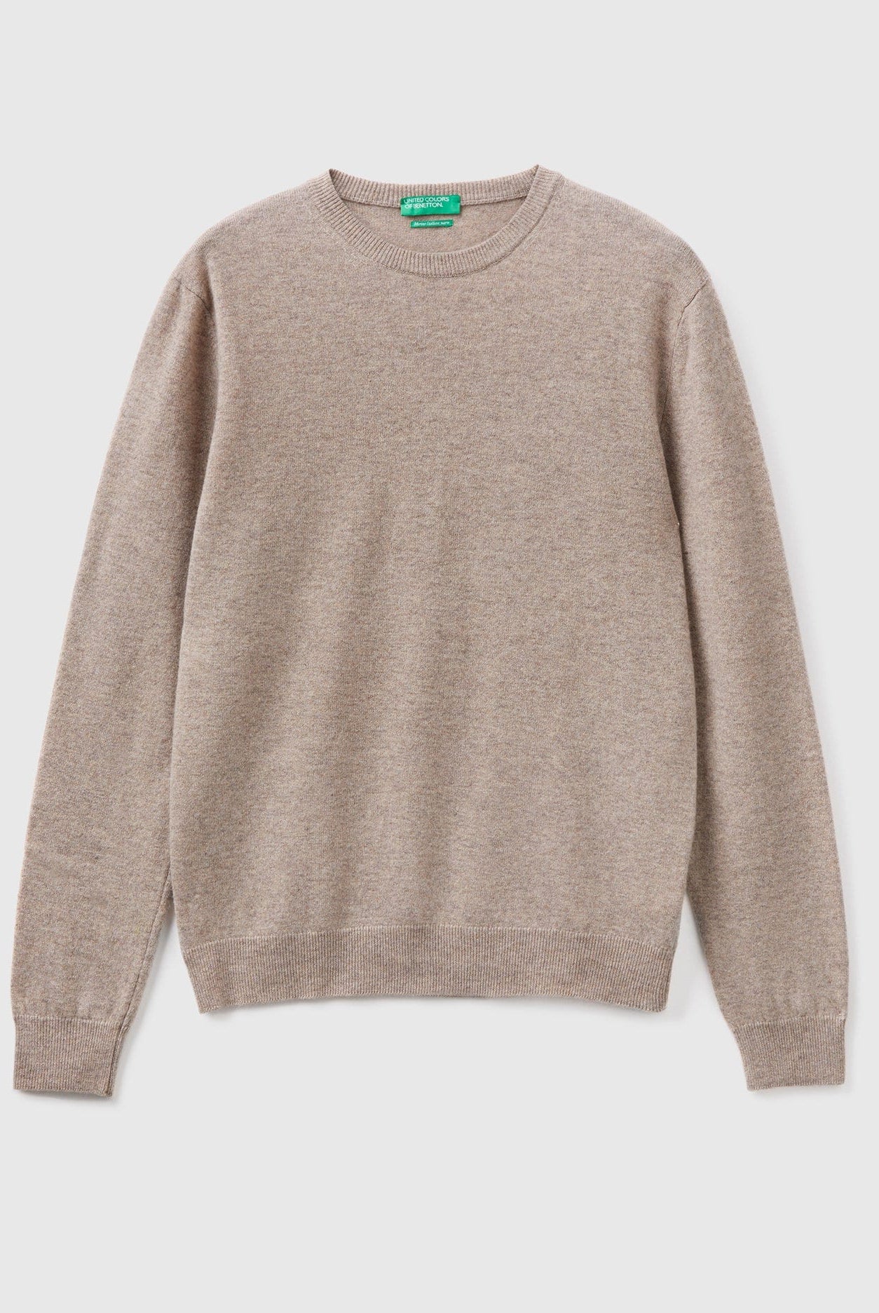 يونايتد كولورز اوف بينيتون بلوفر برقبة دائرية بلون بورجوندي من صوف ميرينو الخالص رجالي