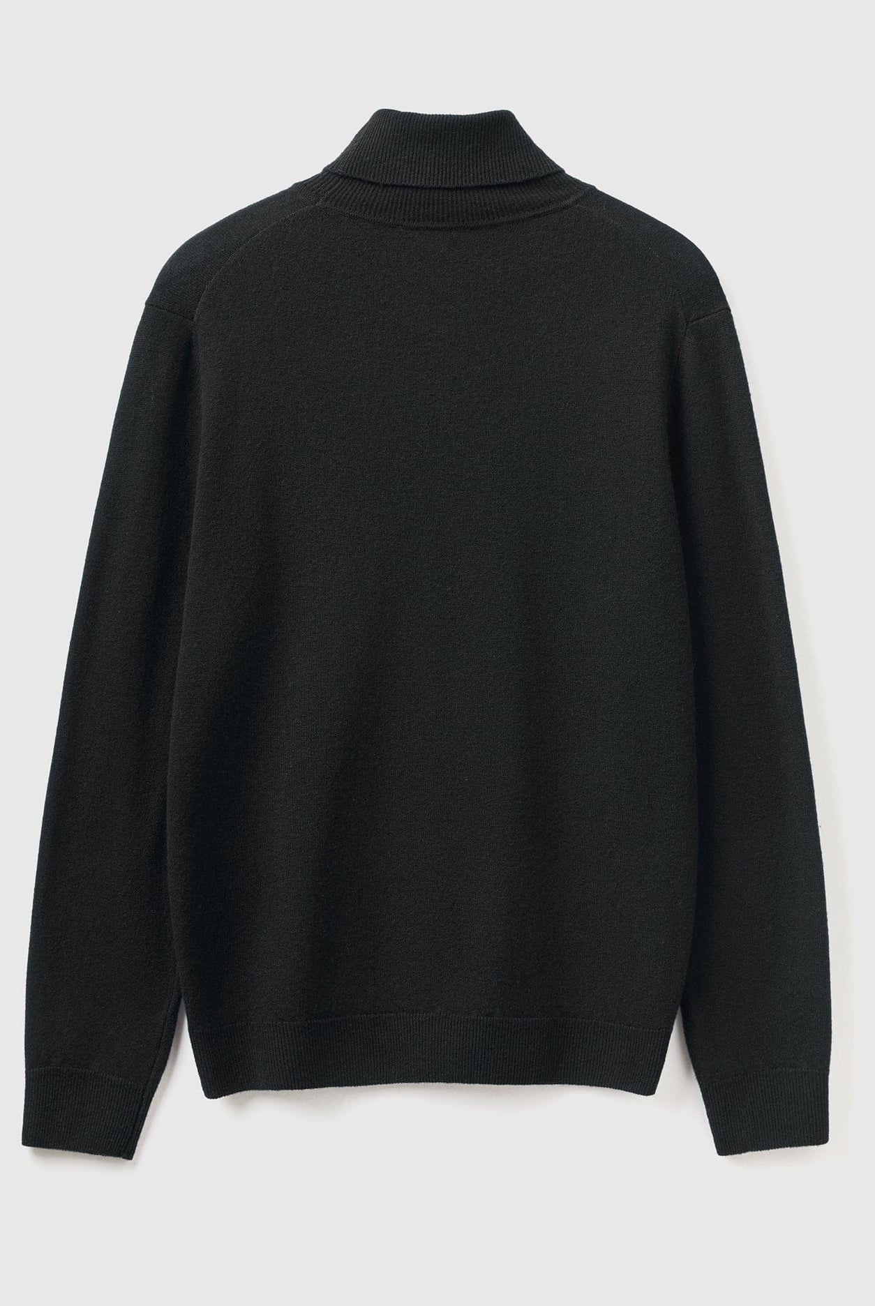 يونايتد كولورز اوف بينيتون بلوفر ذو رقبة عالية أسود من صوف الميرينو الخالص رجالي