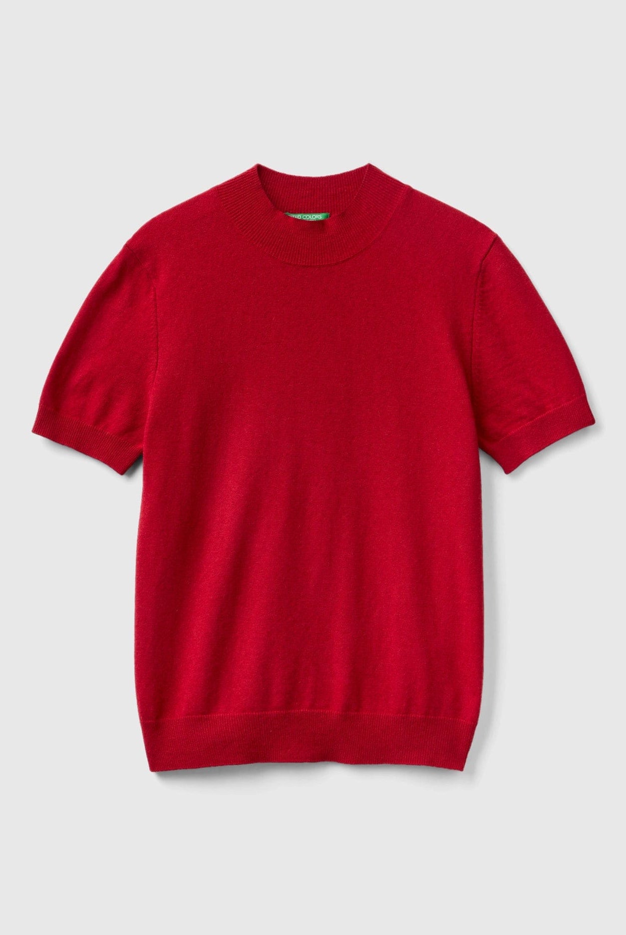 يونايتد كولورز اوف بينيتون سترة بيضاء قصيرة الأكمام من مزيج الكشمير