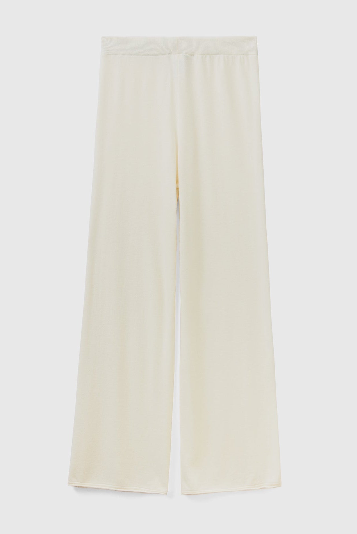 يونايتد كولورز اوف بينيتون بنطلون واسع بلون كريمي من خليط الكشمير والصوف نسائي