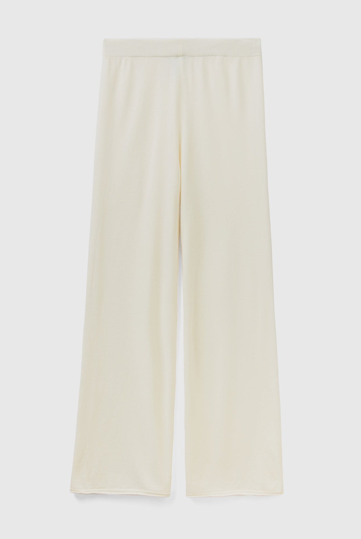 يونايتد كولورز اوف بينيتون بنطلون واسع بلون كريمي من خليط الكشمير والصوف نسائي