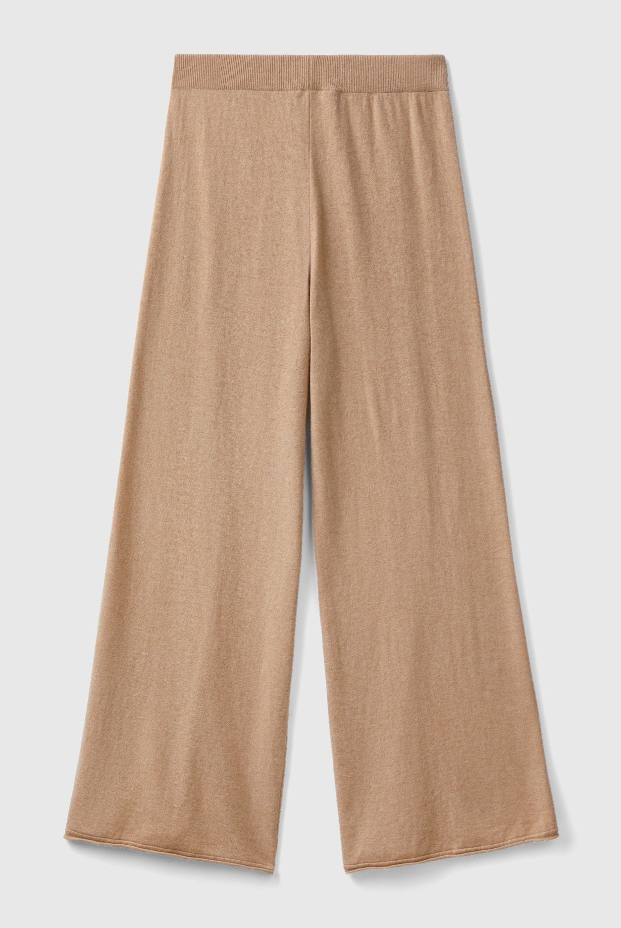 يونايتد كولورز اوف بينيتون بنطلون واسع بلون كريمي من خليط الكشمير والصوف نسائي