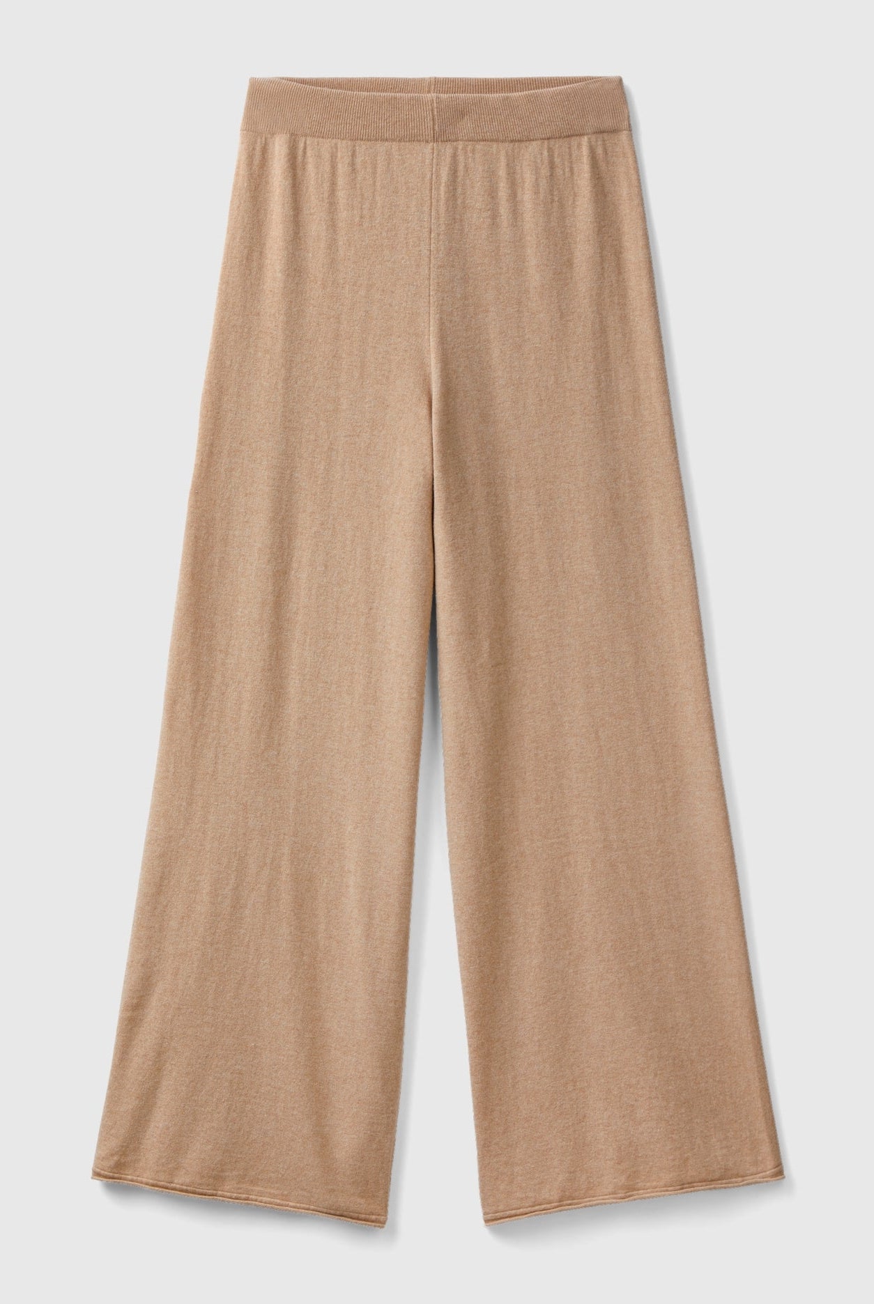 يونايتد كولورز اوف بينيتون بنطلون واسع بلون كريمي من خليط الكشمير والصوف نسائي