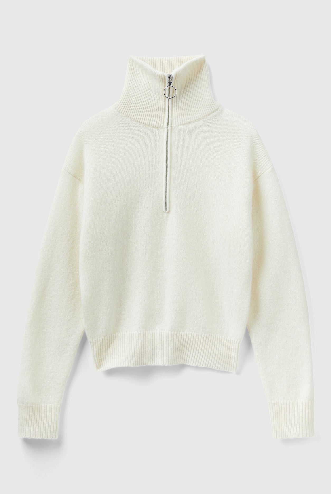 يونايتد كولورز اوف بينيتون بلوفر سادة بسحاب كم طويل نسائي