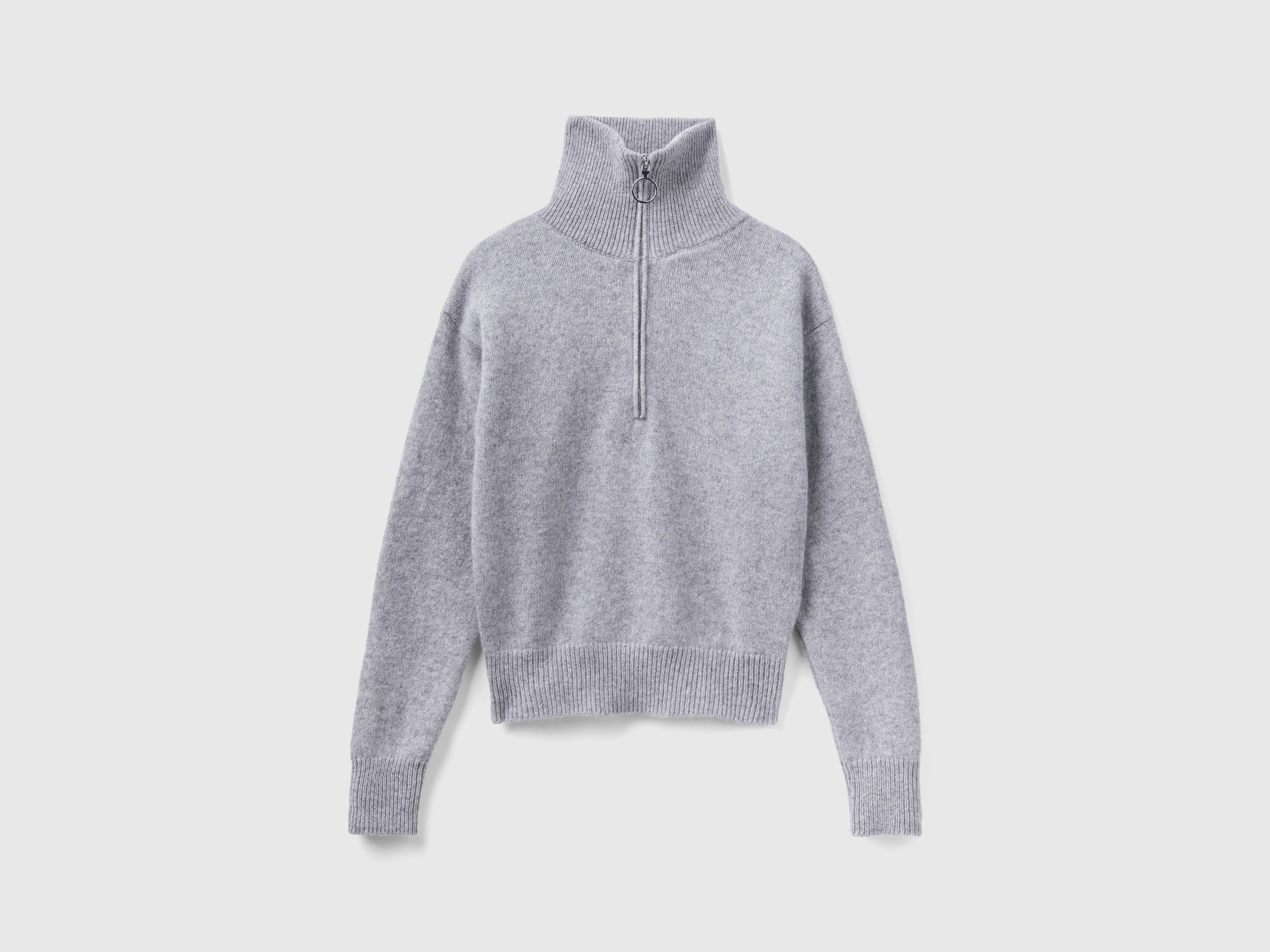 يونايتد كولورز اوف بينيتون بلوفر سادة بسحاب كم طويل نسائي