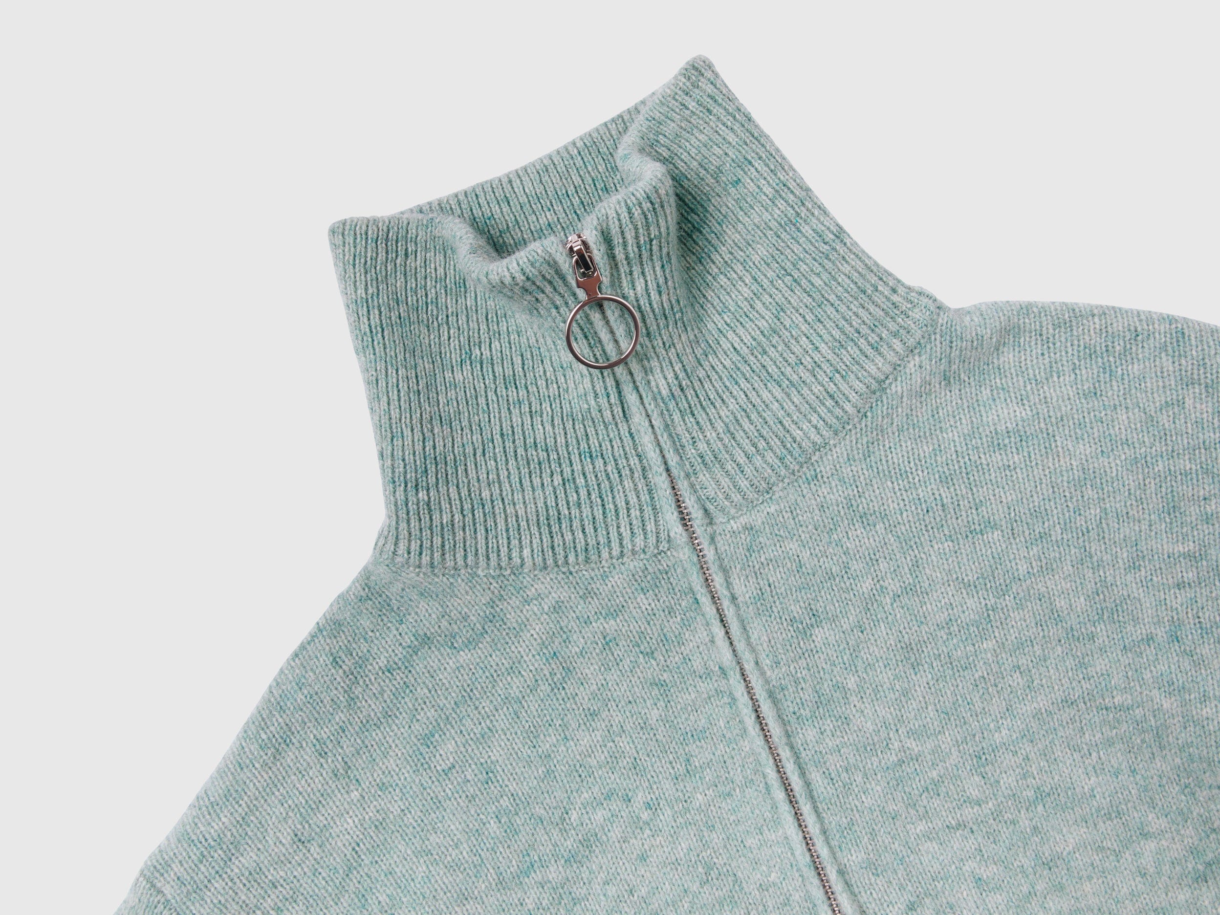 يونايتد كولورز اوف بينيتون بلوفر سادة بسحاب كم طويل نسائي