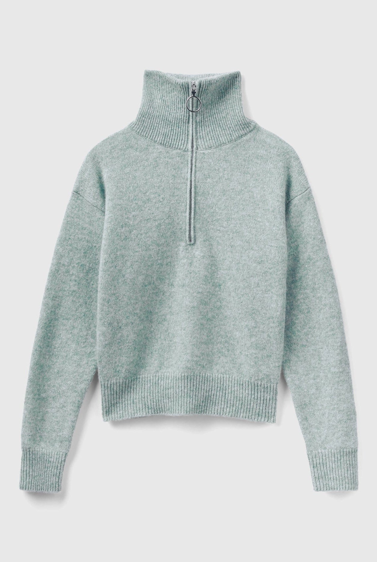 يونايتد كولورز اوف بينيتون بلوفر سادة بسحاب كم طويل نسائي