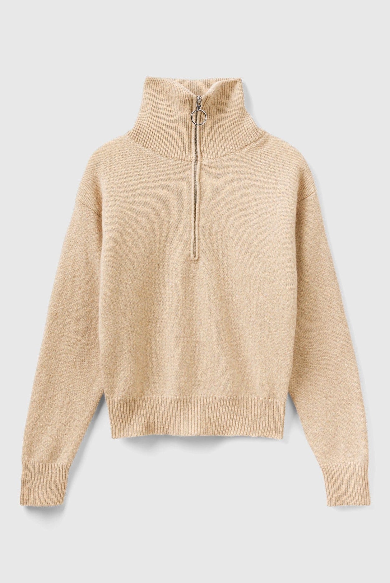 يونايتد كولورز اوف بينيتون بلوفر سادة بسحاب كم طويل نسائي