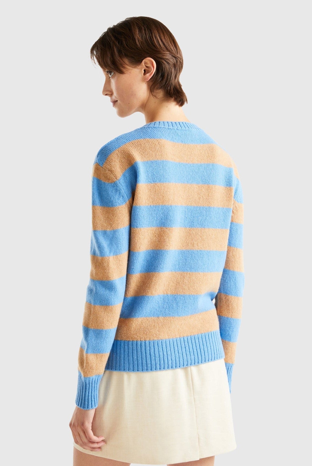 يونايتد كولورز اوف بينيتون سترة مخططة من صوف شتلاند الخالص