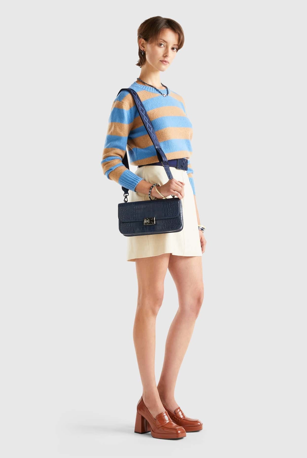 يونايتد كولورز اوف بينيتون سترة مخططة من صوف شتلاند الخالص