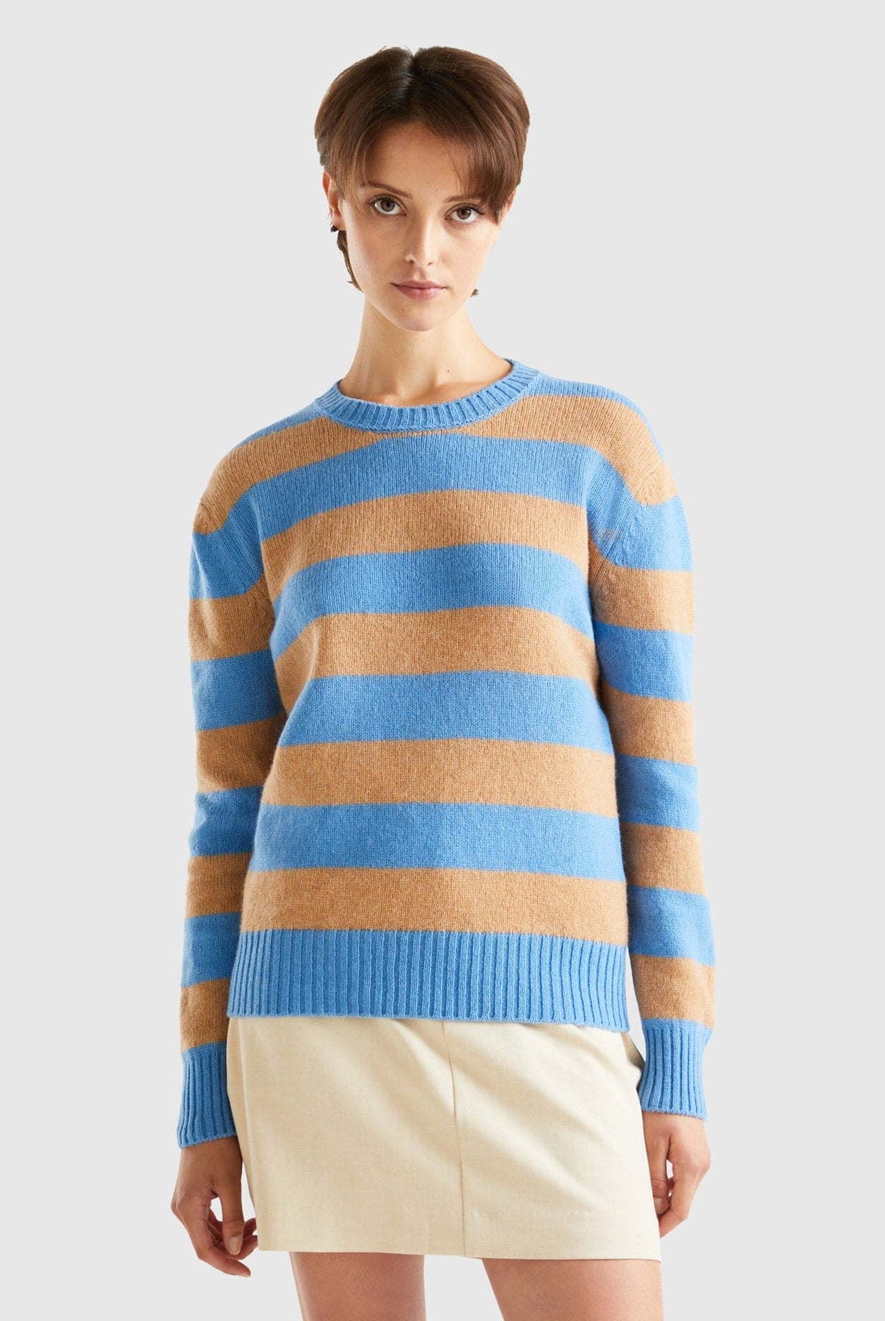 يونايتد كولورز اوف بينيتون سترة مخططة من صوف شتلاند الخالص