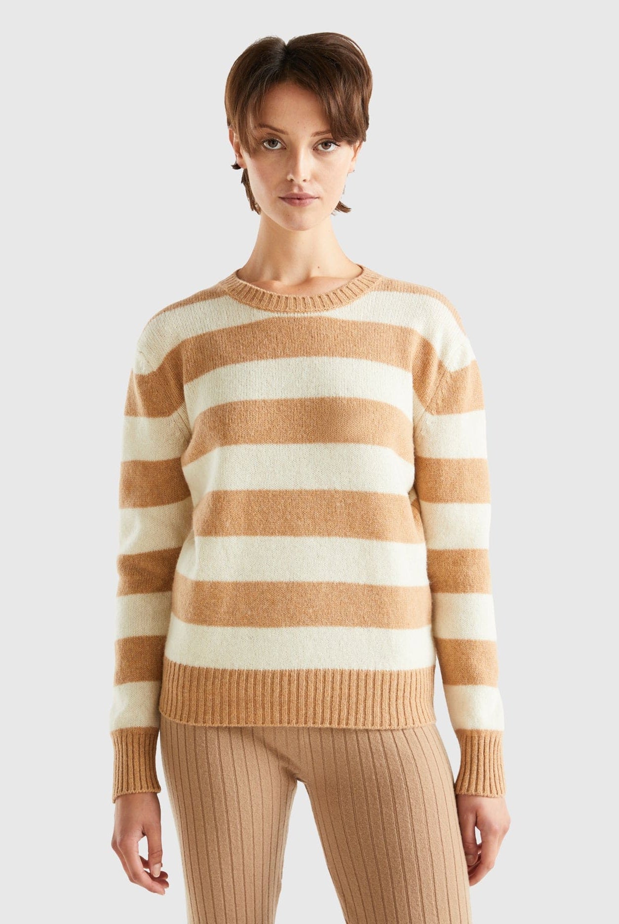 يونايتد كولورز اوف بينيتون سترة مخططة من صوف شتلاند الخالص