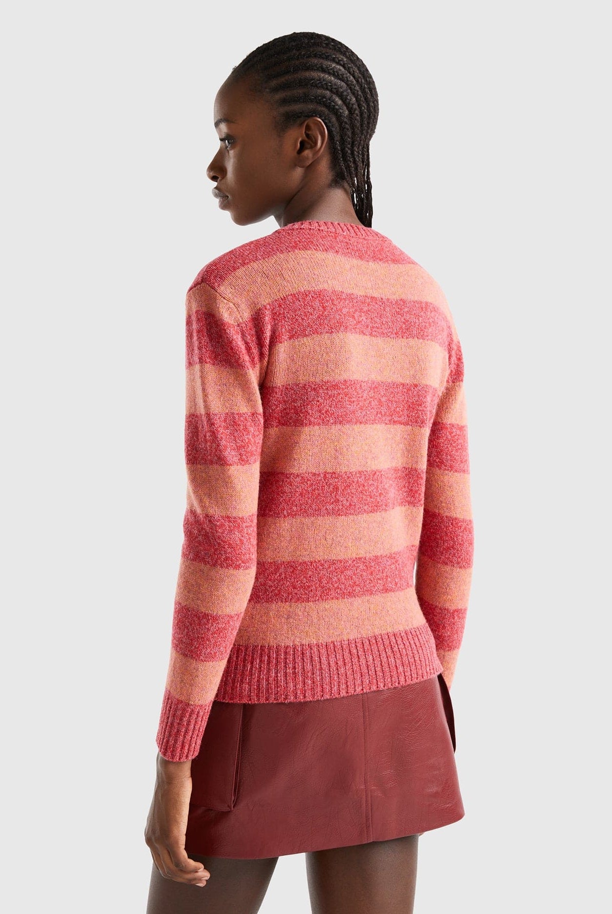 يونايتد كولورز اوف بينيتون سترة مخططة من صوف شتلاند الخالص