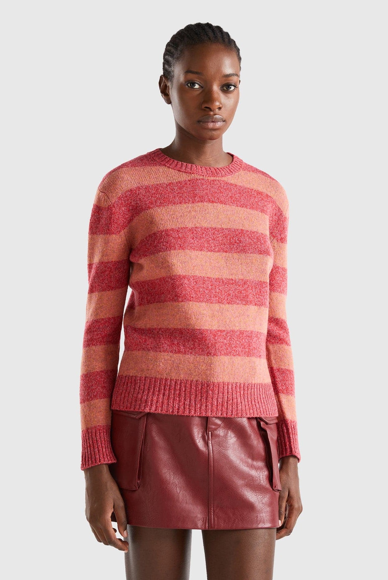 يونايتد كولورز اوف بينيتون سترة مخططة من صوف شتلاند الخالص