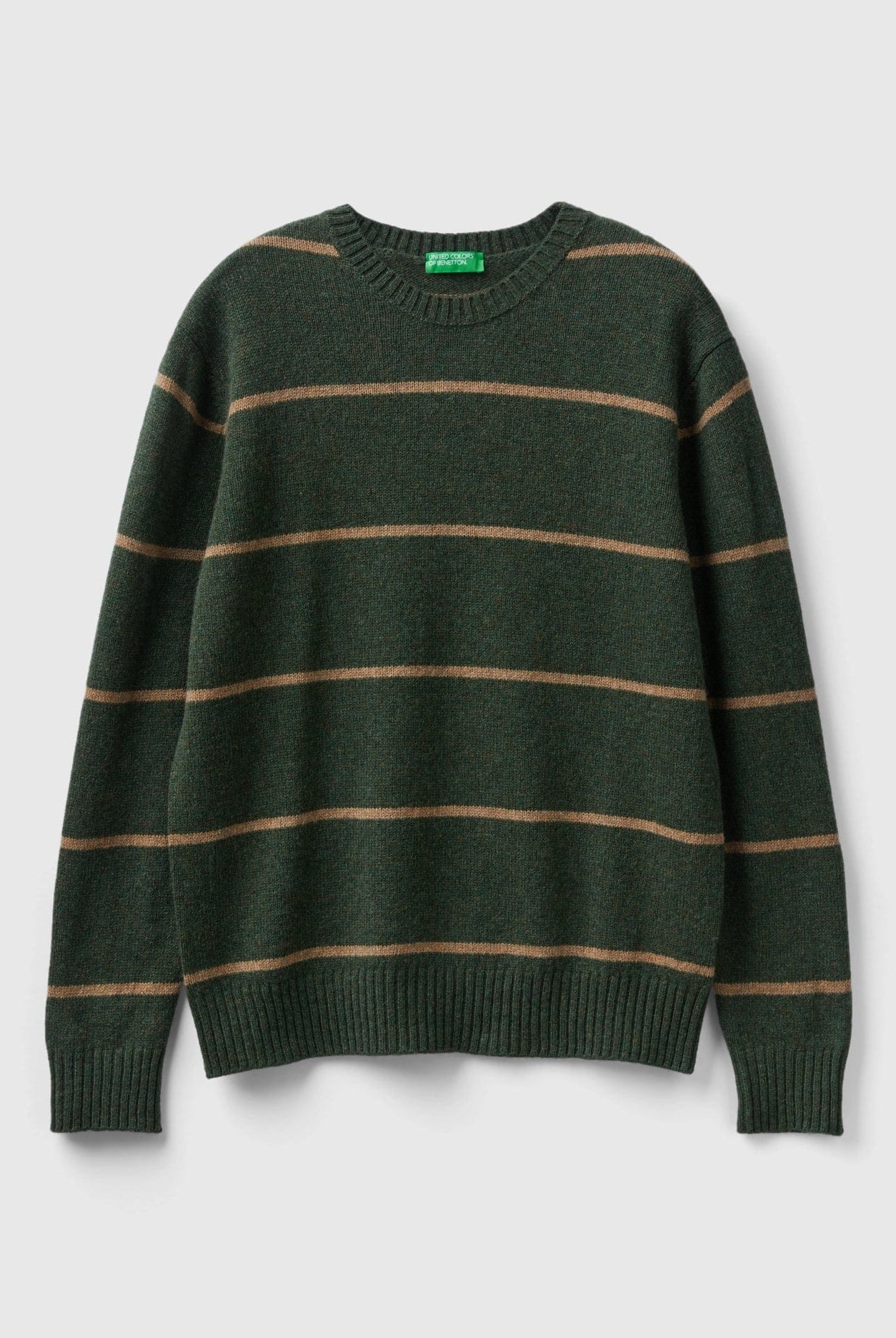 يونايتد كولورز اوف بينيتون بلوفر صوف مخطط بالعرض كم طويل رجالي