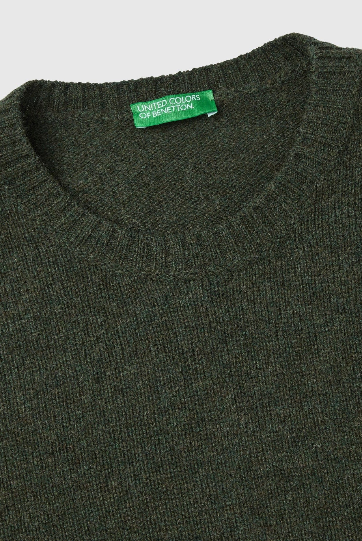 يونايتد كولورز اوف بينيتون بلوفر من صوف كم طويل سادة رجالي