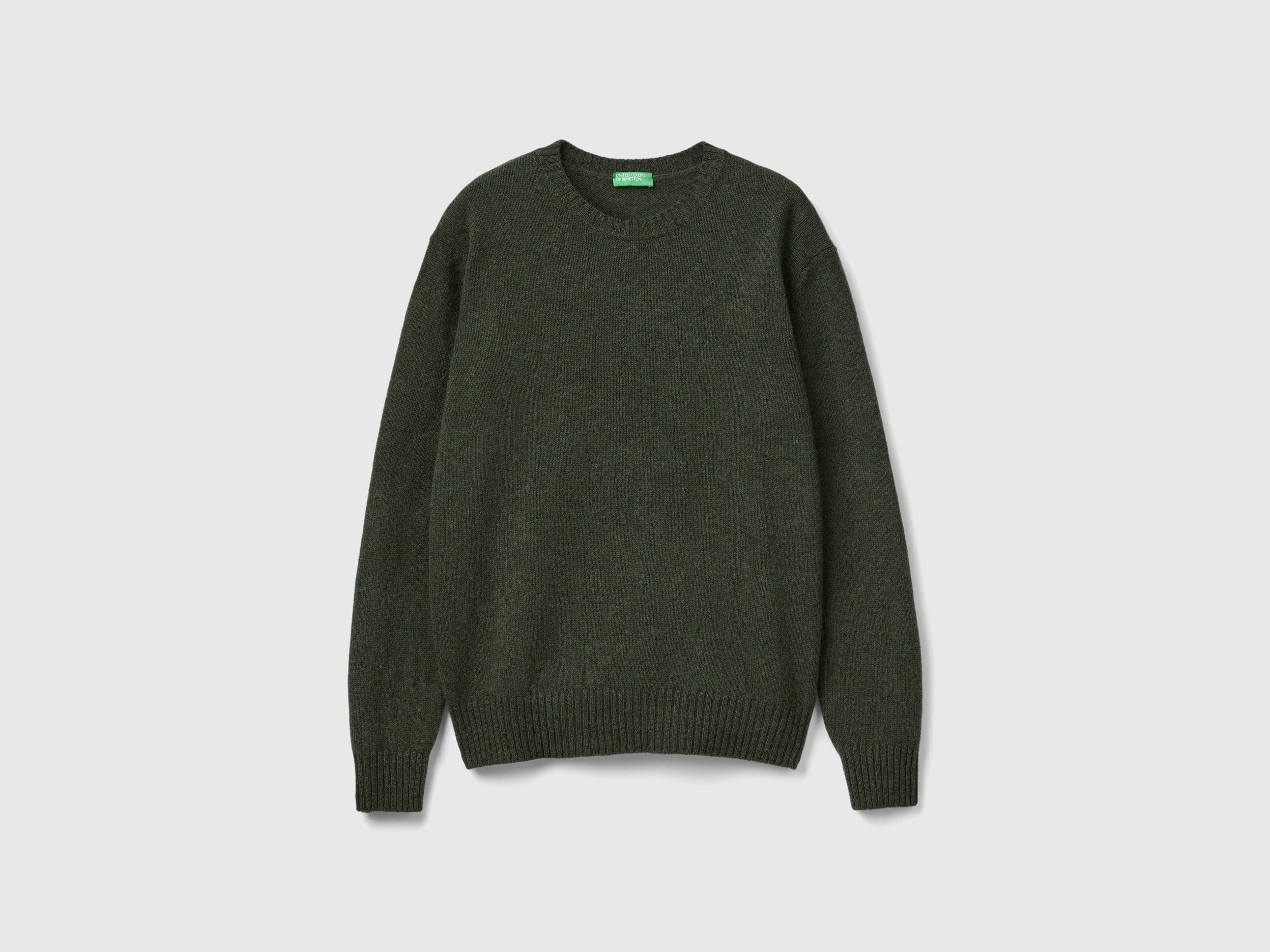 يونايتد كولورز اوف بينيتون بلوفر من صوف كم طويل سادة رجالي