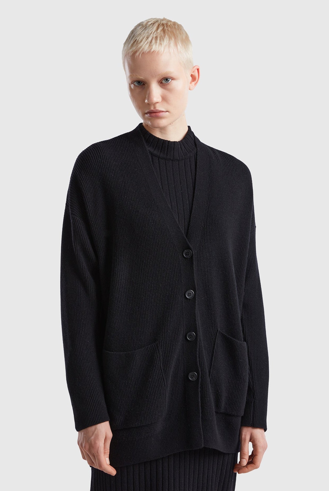 يونايتد كولورز اوف بينيتون كارديجان فضفاض من مزيج الصوف