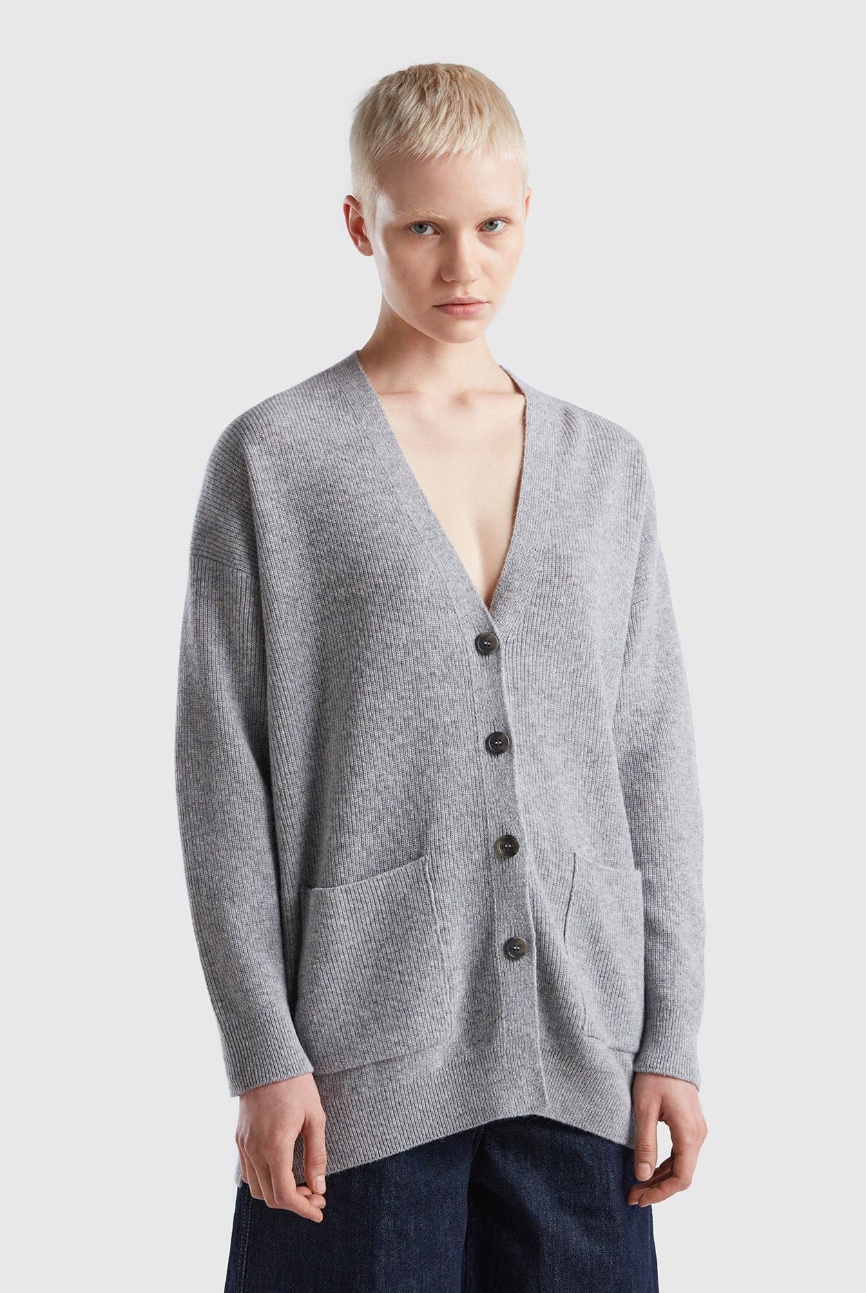 يونايتد كولورز اوف بينيتون كارديجان فضفاض من مزيج الصوف