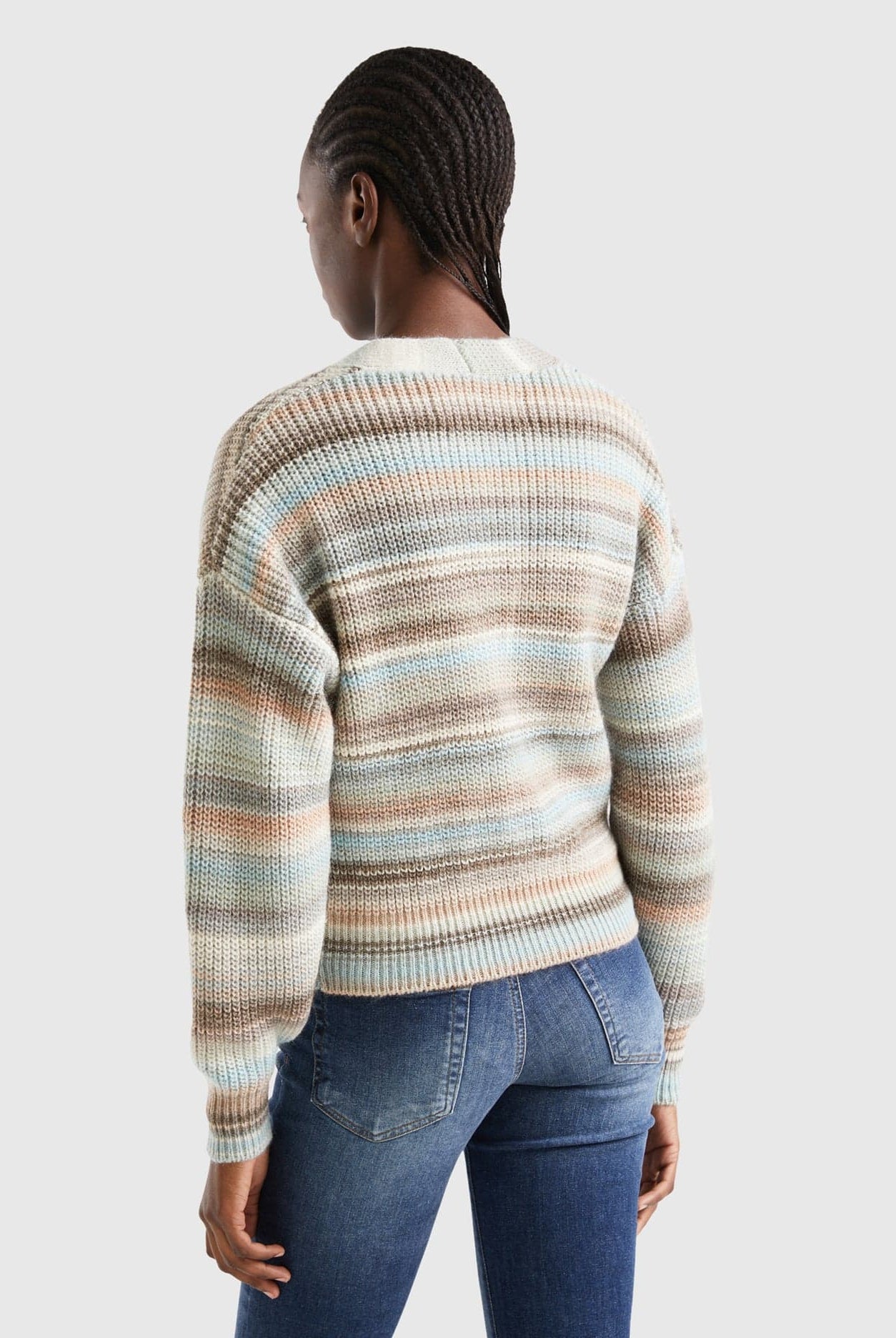 يونايتد كولورز اوف بينيتون كارديجان ملون من مزيج الصوف نسائي