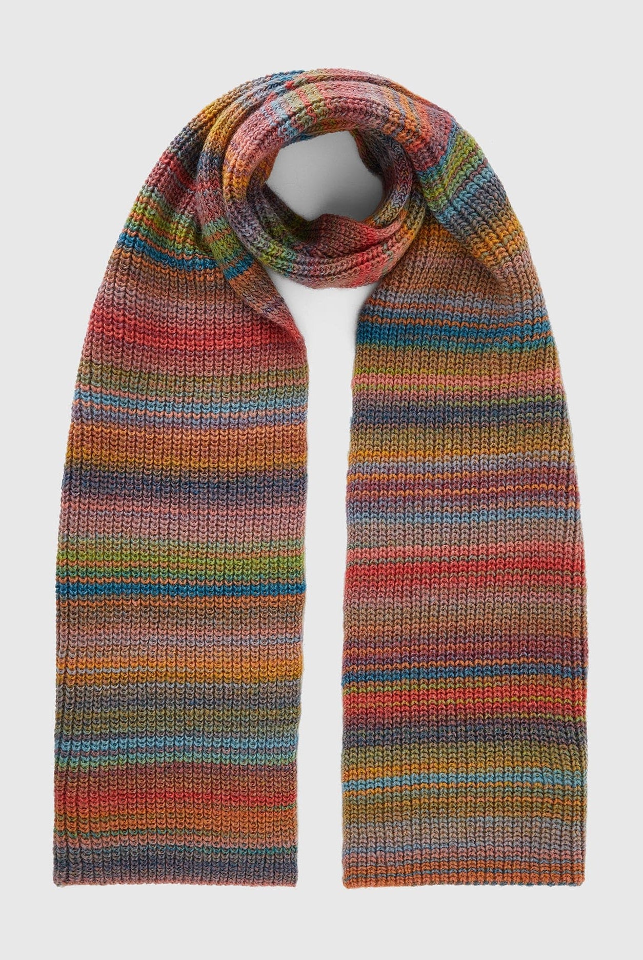 يونايتد كولورز اوف بينيتون وشاح مخطط ملون من خليط الصوف