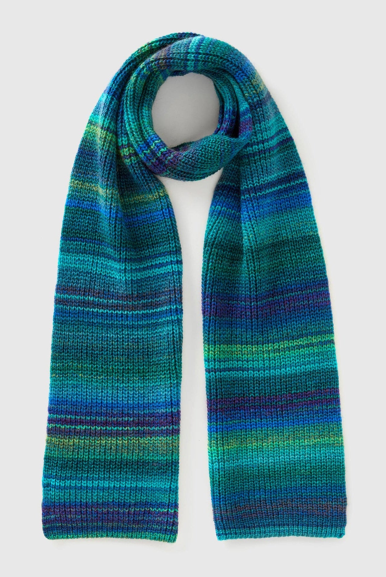 يونايتد كولورز اوف بينيتون وشاح مخطط ملون من خليط الصوف