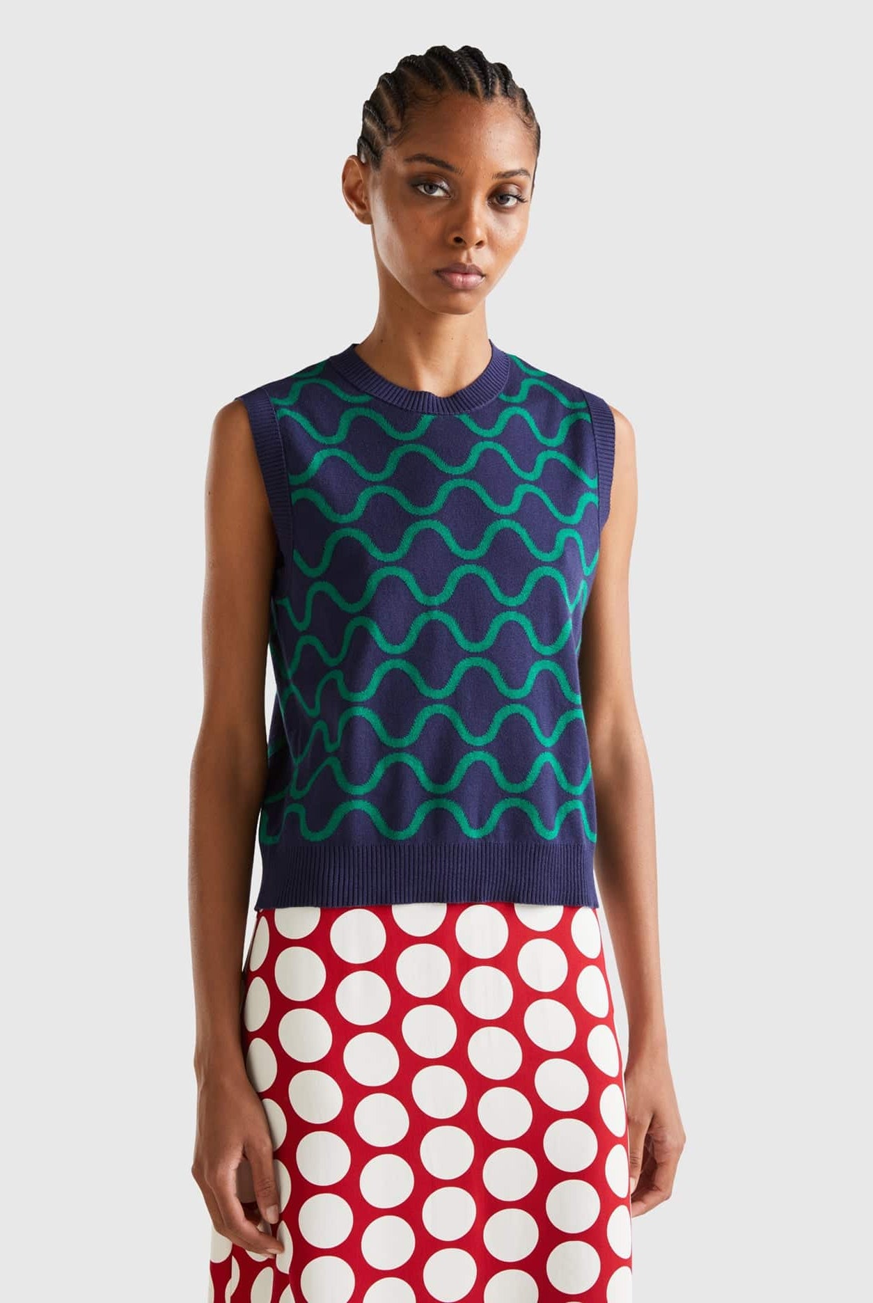 يونايتد كولورز اوف بينيتون سترة قابلة للعكس بنمط مموج