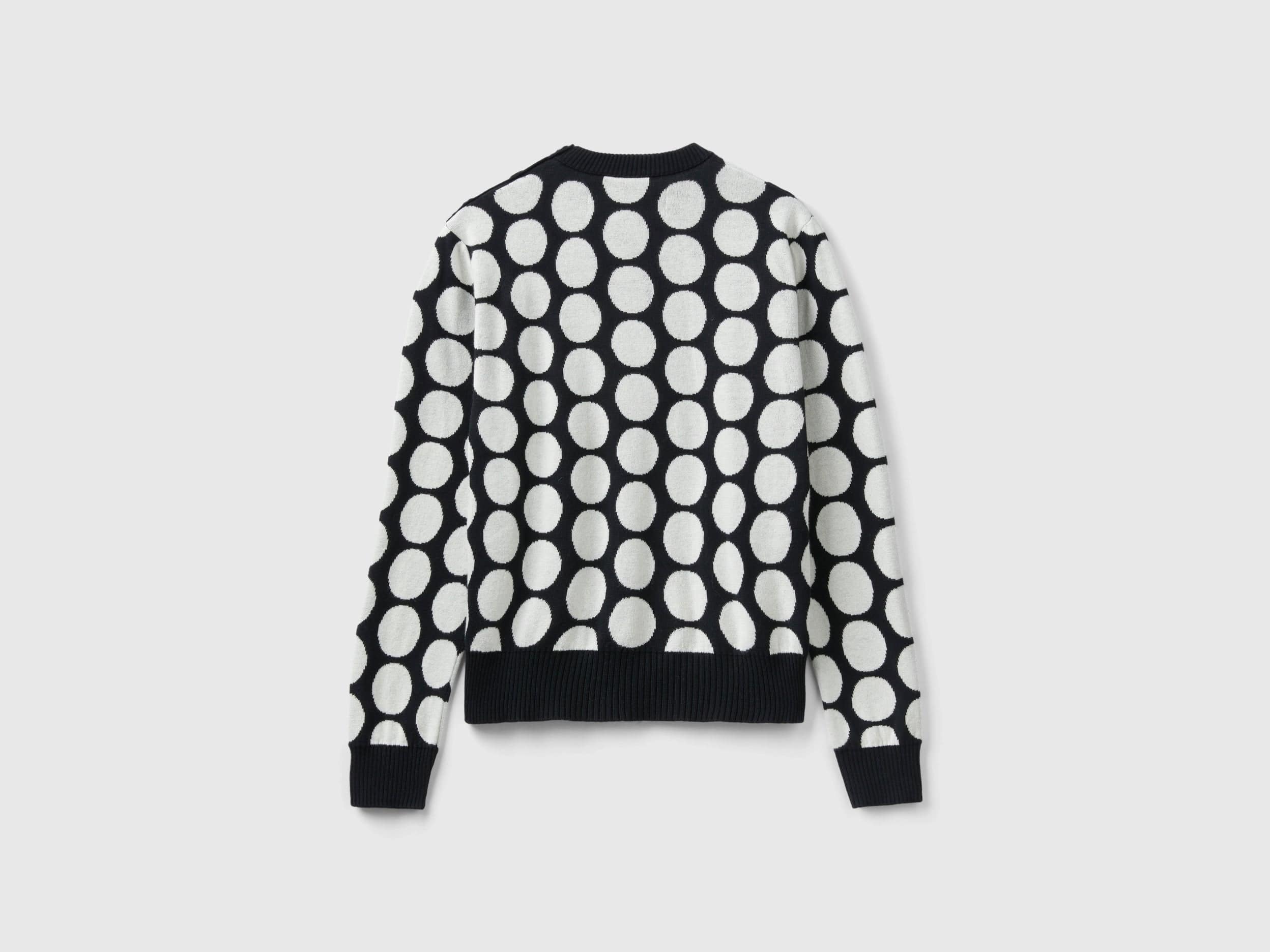 يونايتد كولورز اوف بينيتون سويتر ملون بنقوش نقاط في قطن تريكو