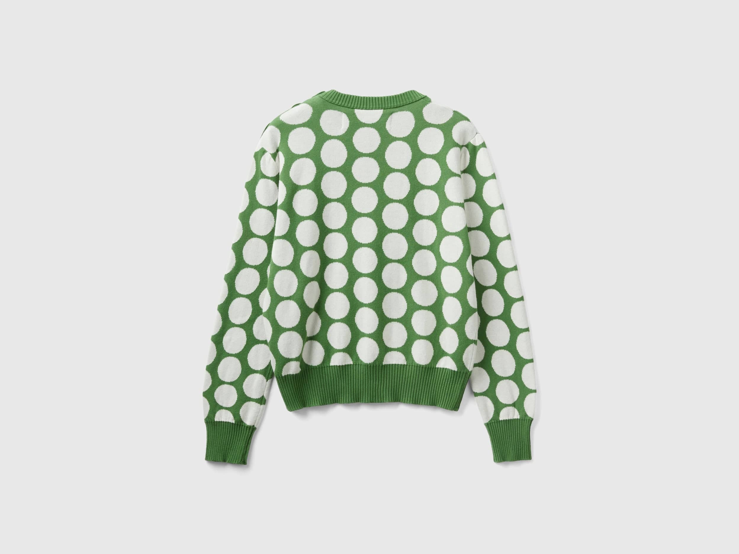 يونايتد كولورز اوف بينيتون سويتر ملون بنقوش نقاط في قطن تريكو