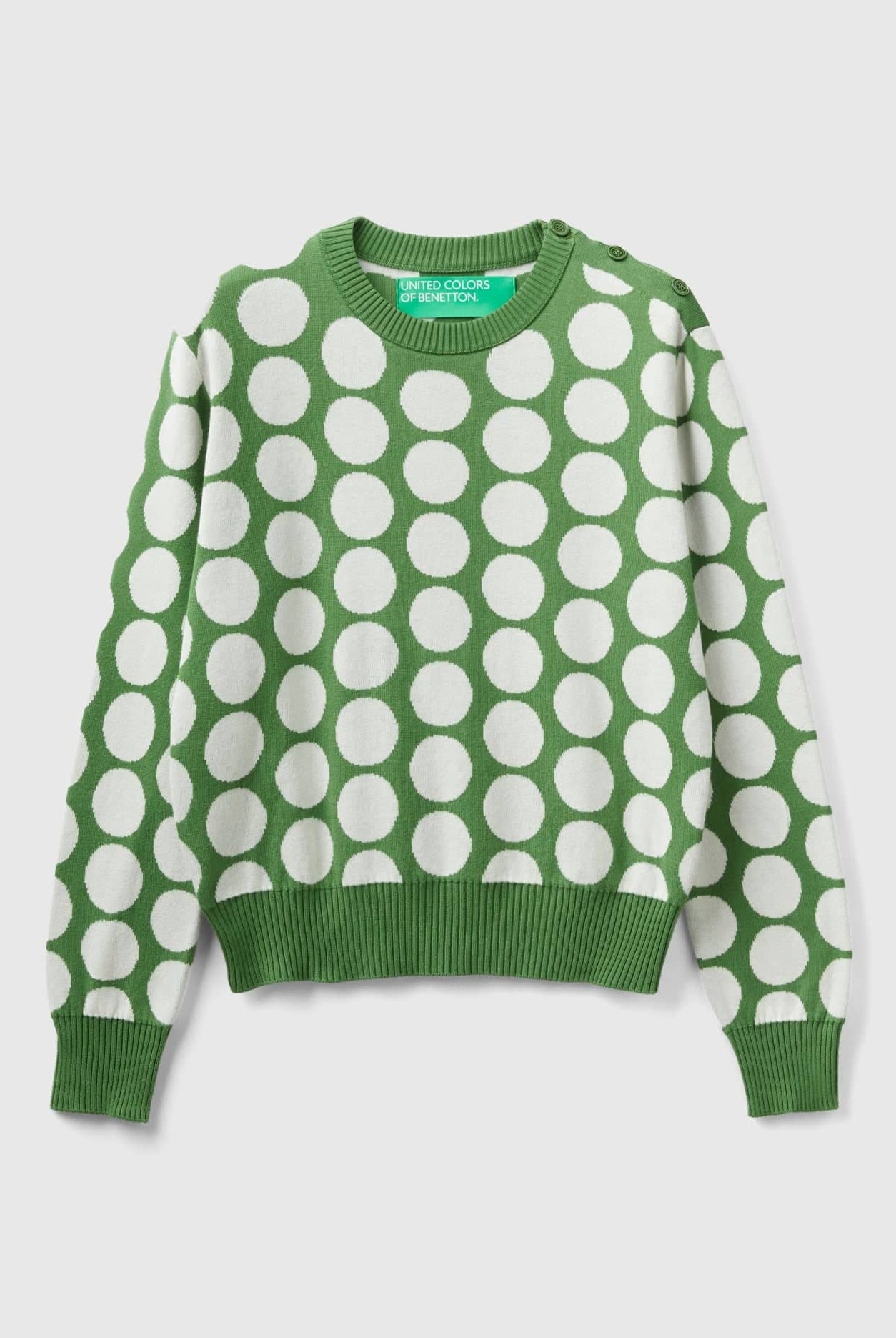 يونايتد كولورز اوف بينيتون سويتر ملون بنقوش نقاط في قطن تريكو